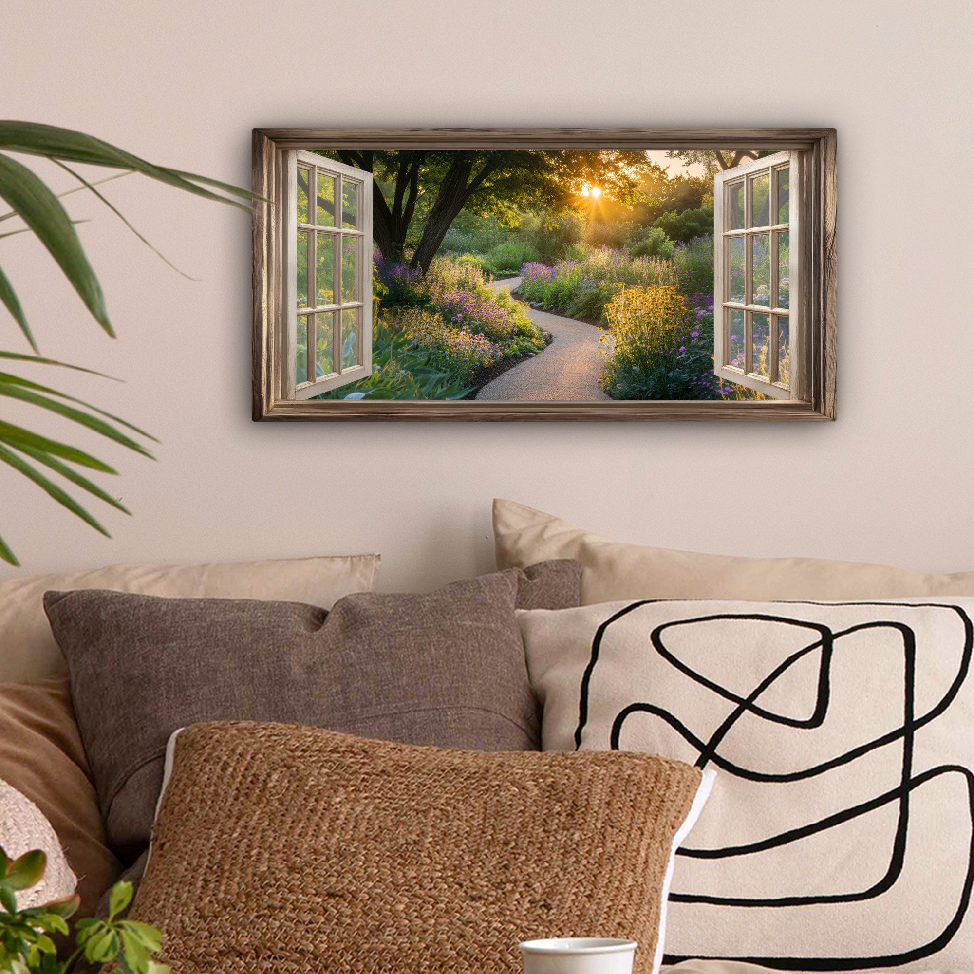 OneMillionCanvasses® Leinwandbild Panorama Aussicht - Blumen günstig online kaufen