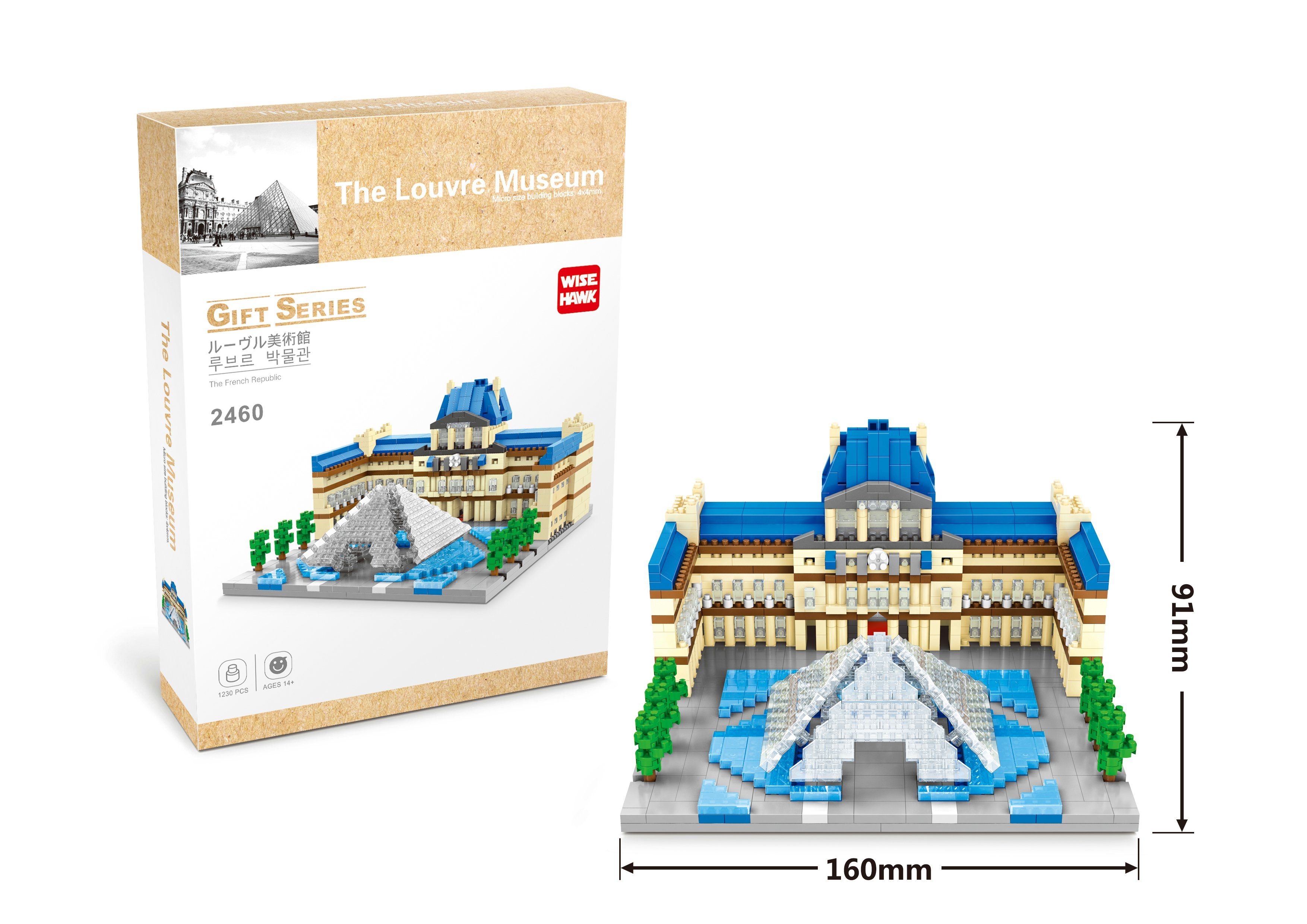 Louvre Paris Modell LNO Micro-Bricks Bausteine Konstruktions-Spielset