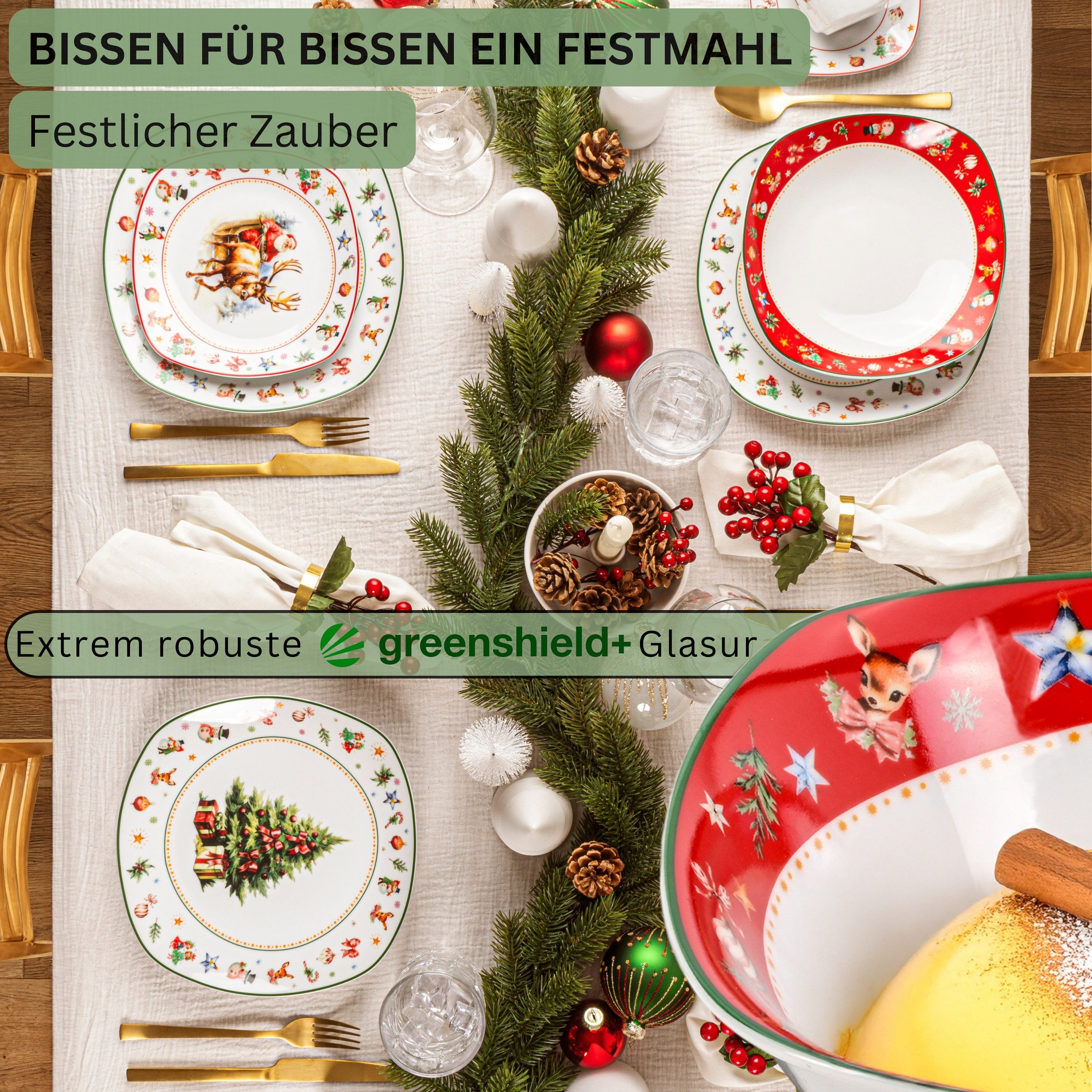 SÄNGER Müslischale Bilgola, Porzellan, (Set, 6-tlg), Christmas Design, 6x Müslischalen, Erweiterbar, PREMIUM COLLECTION