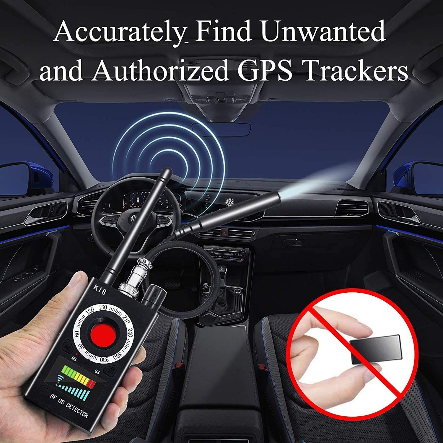 Metalldetektor Spy,GSM autolock Multifunktion RF Tracker Wanzfinder, Detektor -RF-Signal/Magnetfeld/Kamera-Objektiv/Kamera-Erkennung Wireless,Wanzendetektor,GPS
