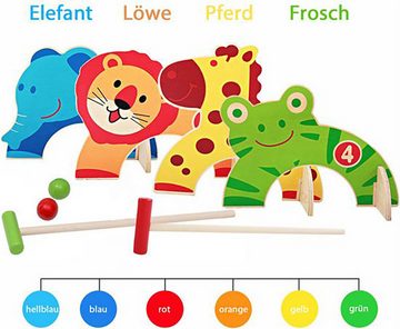 Fivejoy Lernspielzeug Krocket-Set mit Tiermotiv aus Holz für Kinder im Freien (1-St)