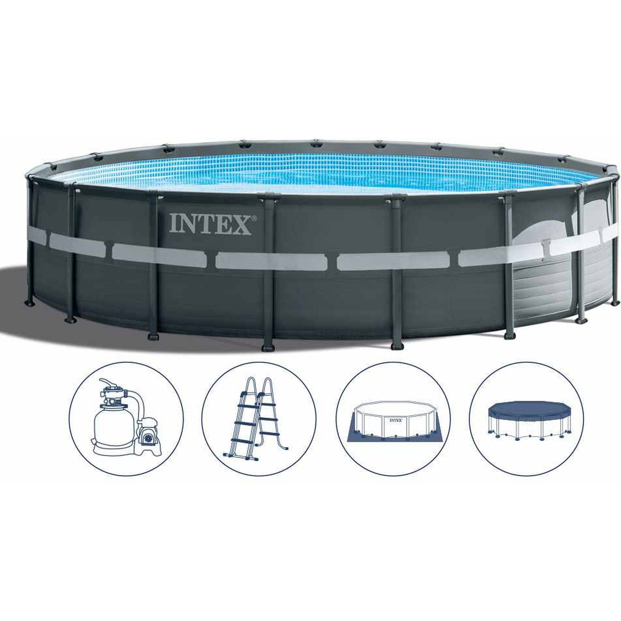 Intex Framepool Intex Ultra XTR Frame Pool Komlpettset 488 x 122 c (Komplett-Set), Sicherheitsleiter