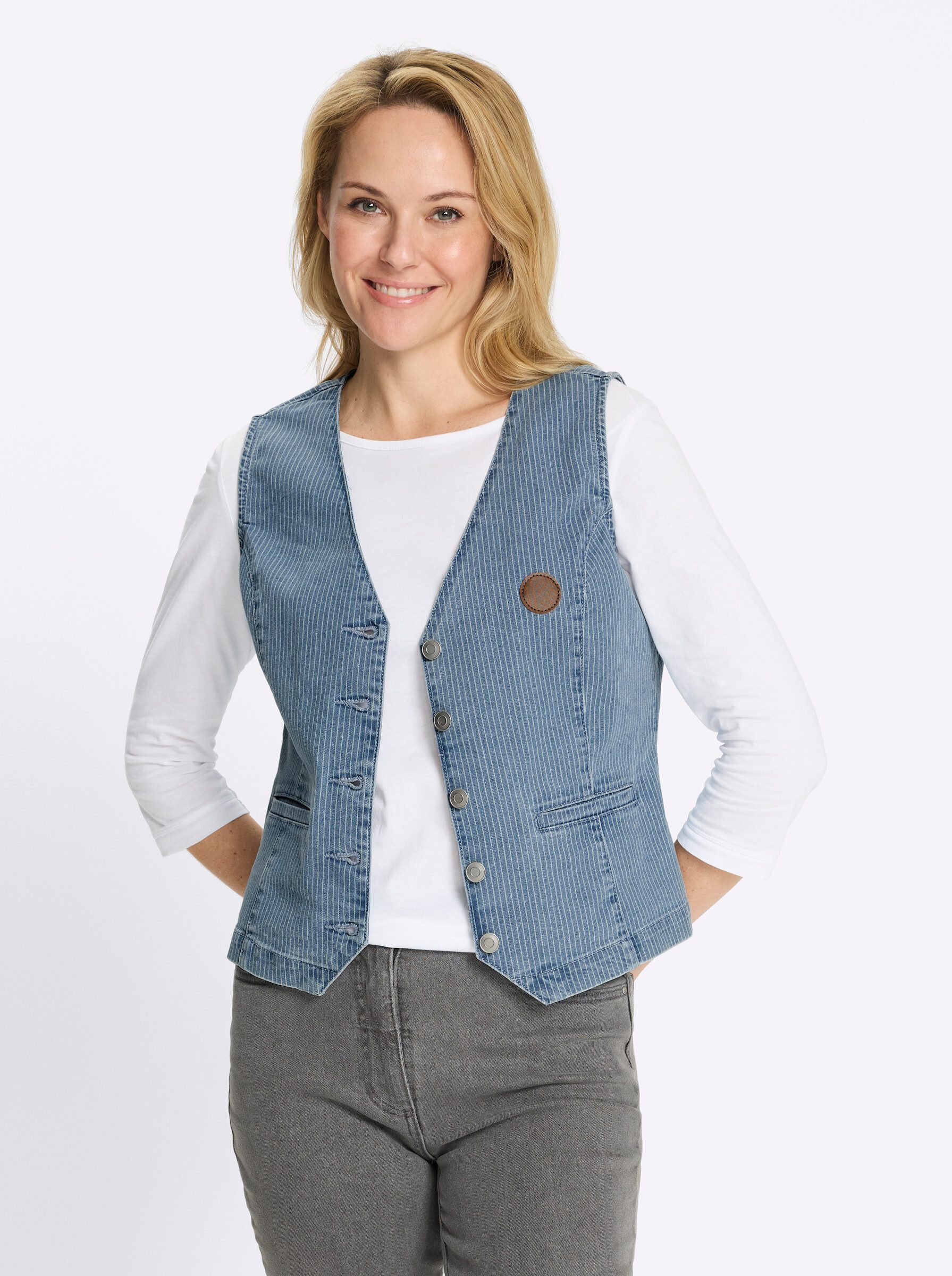 Sieh an! Jerseyweste Jeans-Weste günstig online kaufen