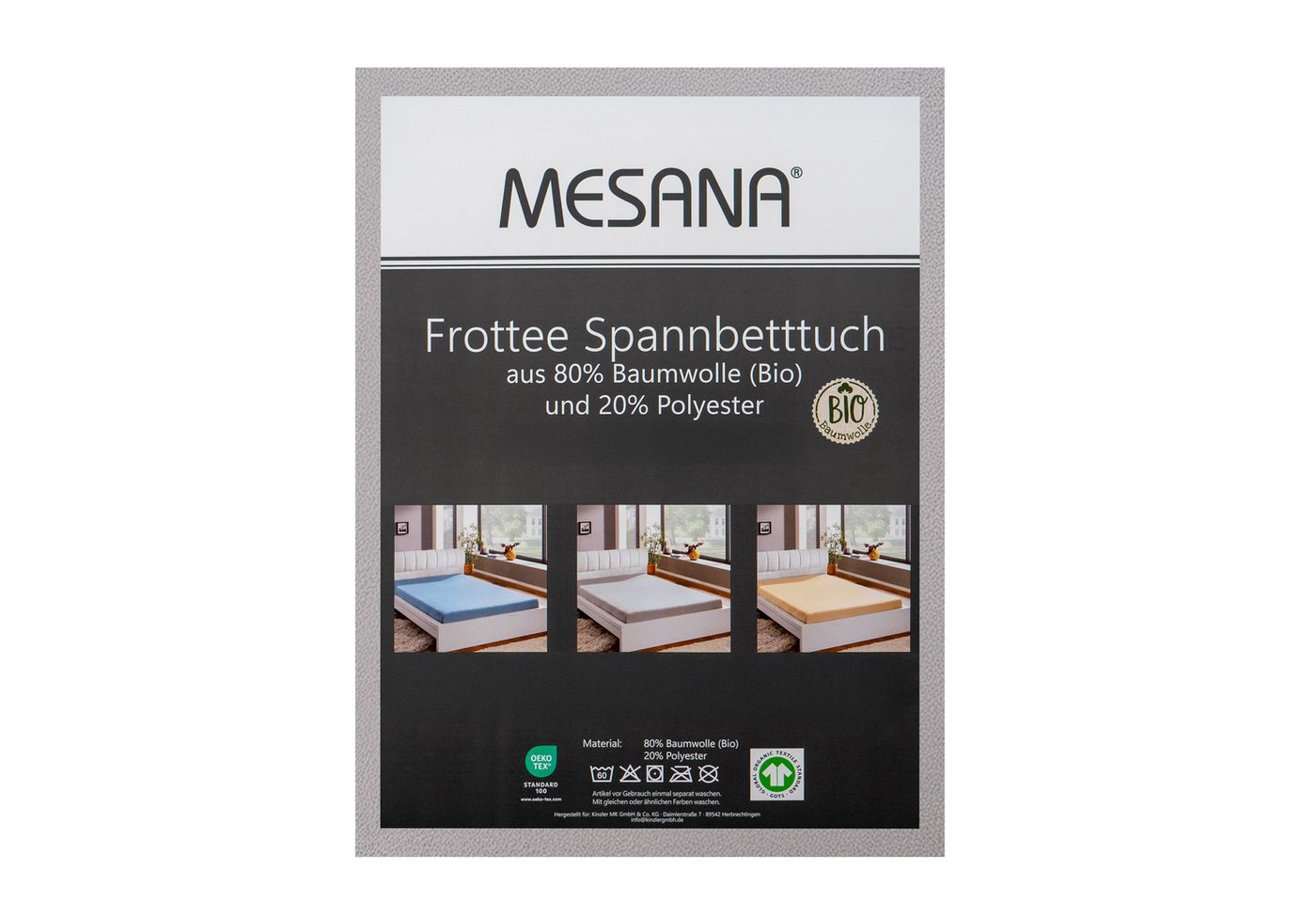 MESANA Spannbettlaken Frottee, Baumwolle, Gummizug: rundum, (1 Stück), unifarben