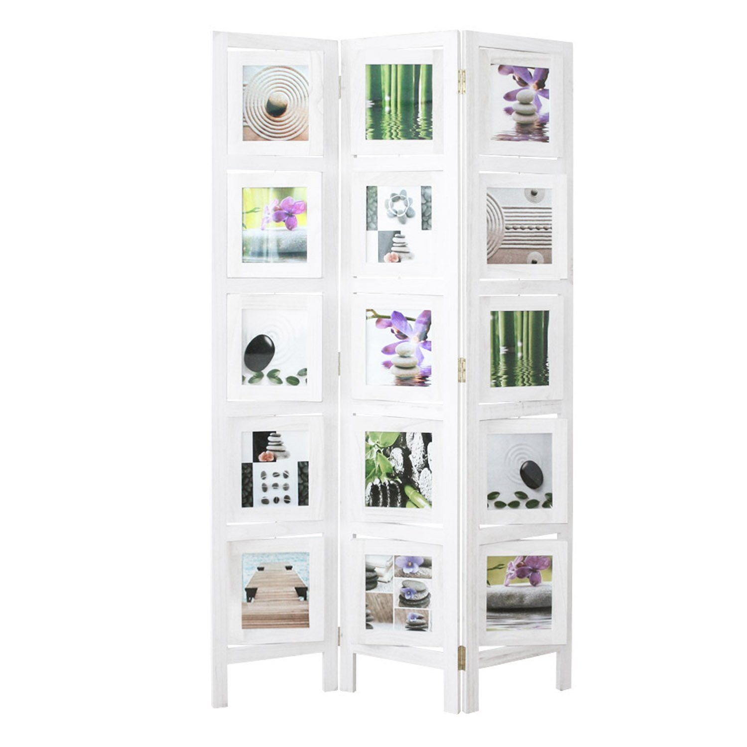 Homestyle4u Paravent Raumteiler Holz Trennwand Fotowand günstig online kaufen