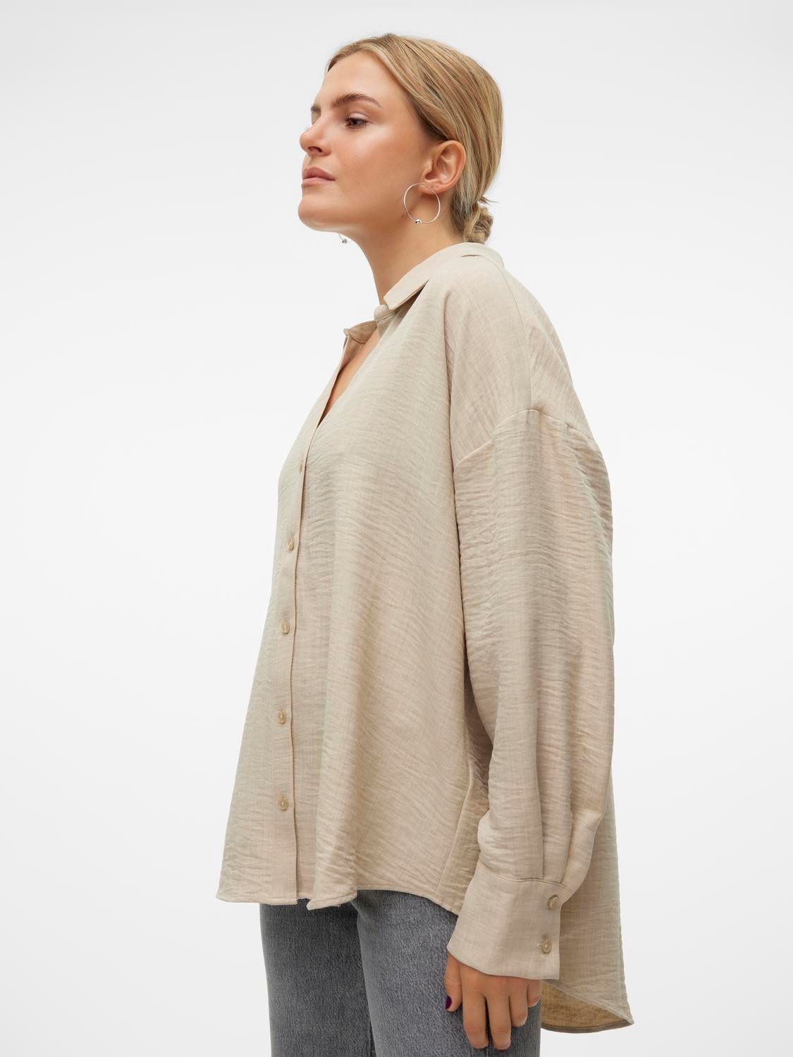 Vero Moda Langarmbluse VMMELANEY QUEENY LS SHIRT WVN NOOS Kunstfaser, loose günstig online kaufen