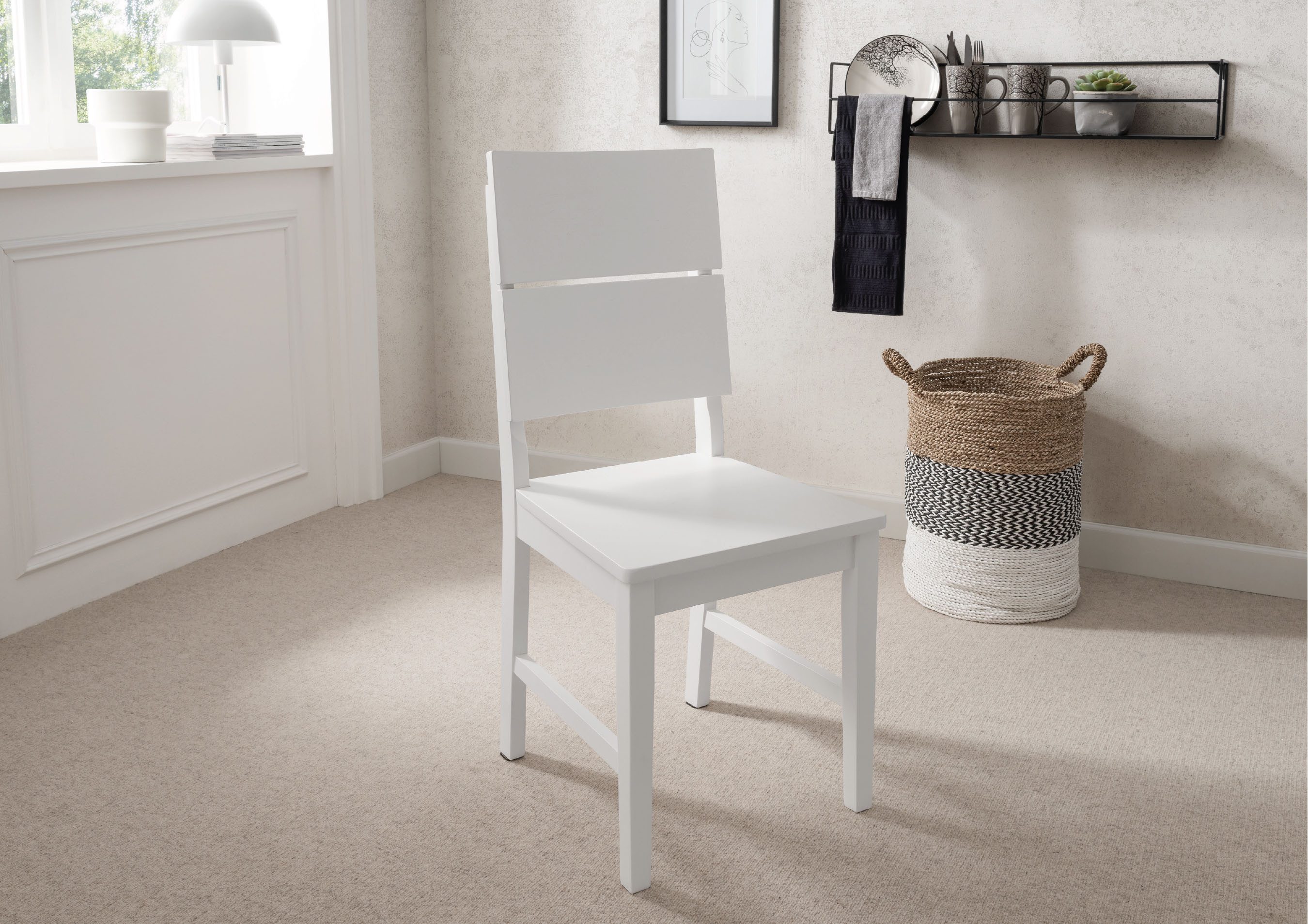 Woodroom Holzstuhl Kota (2er-Set aus massiven Heveaholz, lackiert), moderne günstig online kaufen