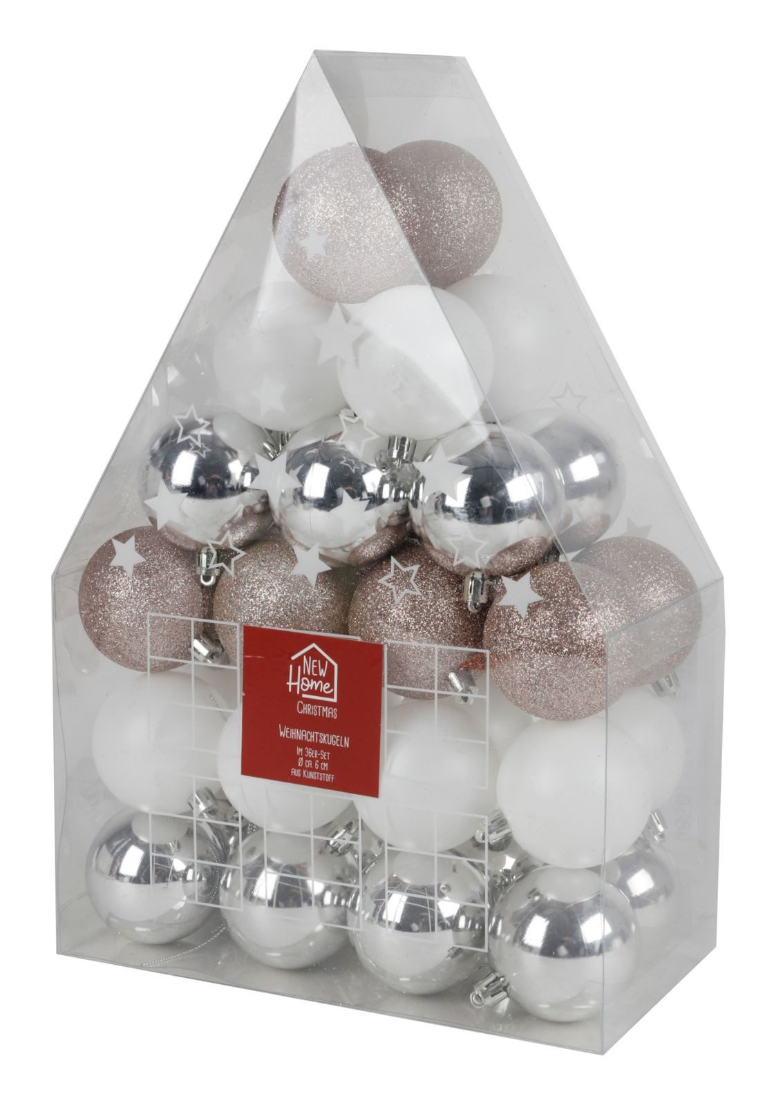 BURI Weihnachtsbaumkugel Weihnachtsbaumkugeln 36er-Set 6cm Christbaumschmuck Weihnachtsdeko (36 St)