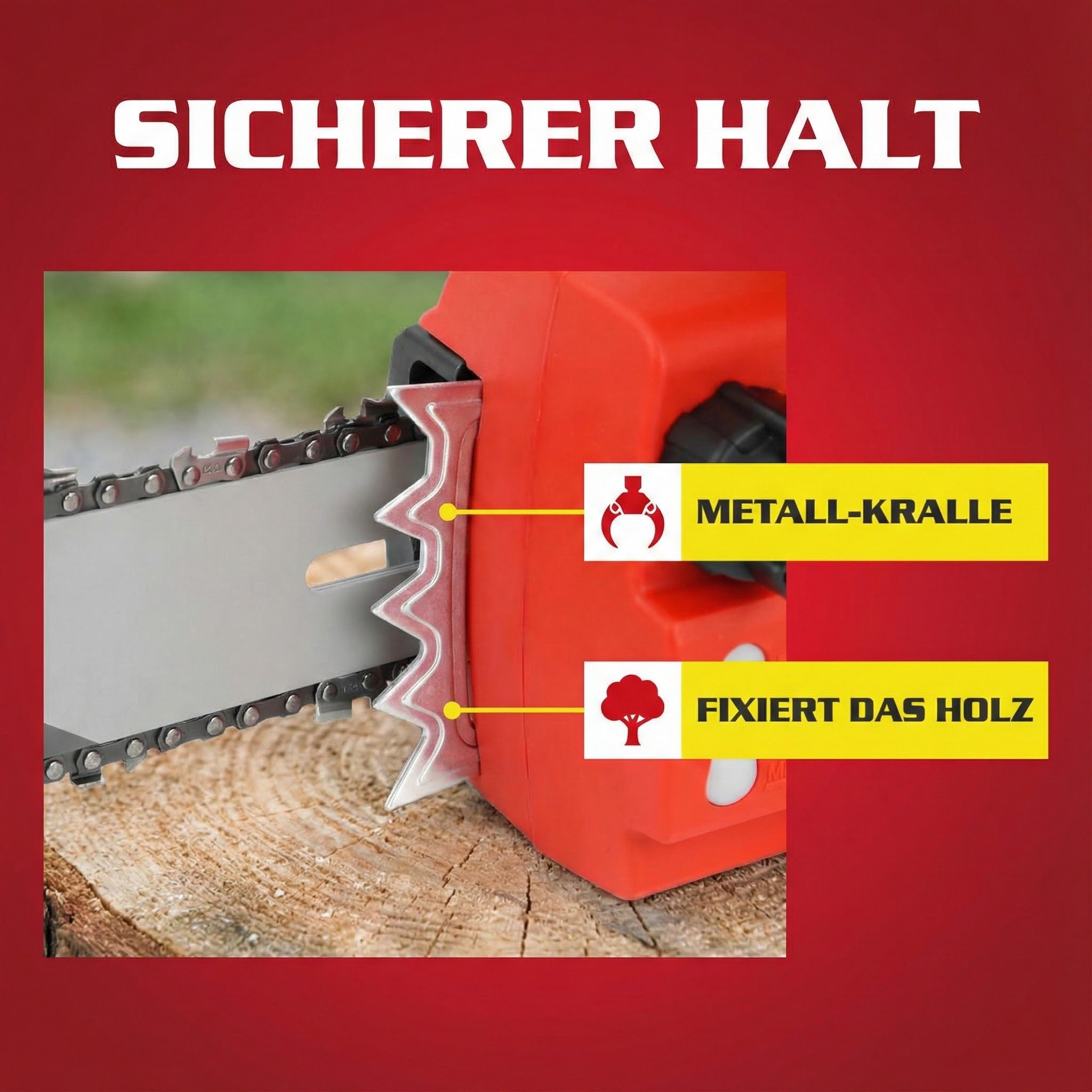 Hecht electric chainsaw 2250 with 40 cm cutting length, 45.8 cm bar length, 2400 watts, soft start, kickback brake