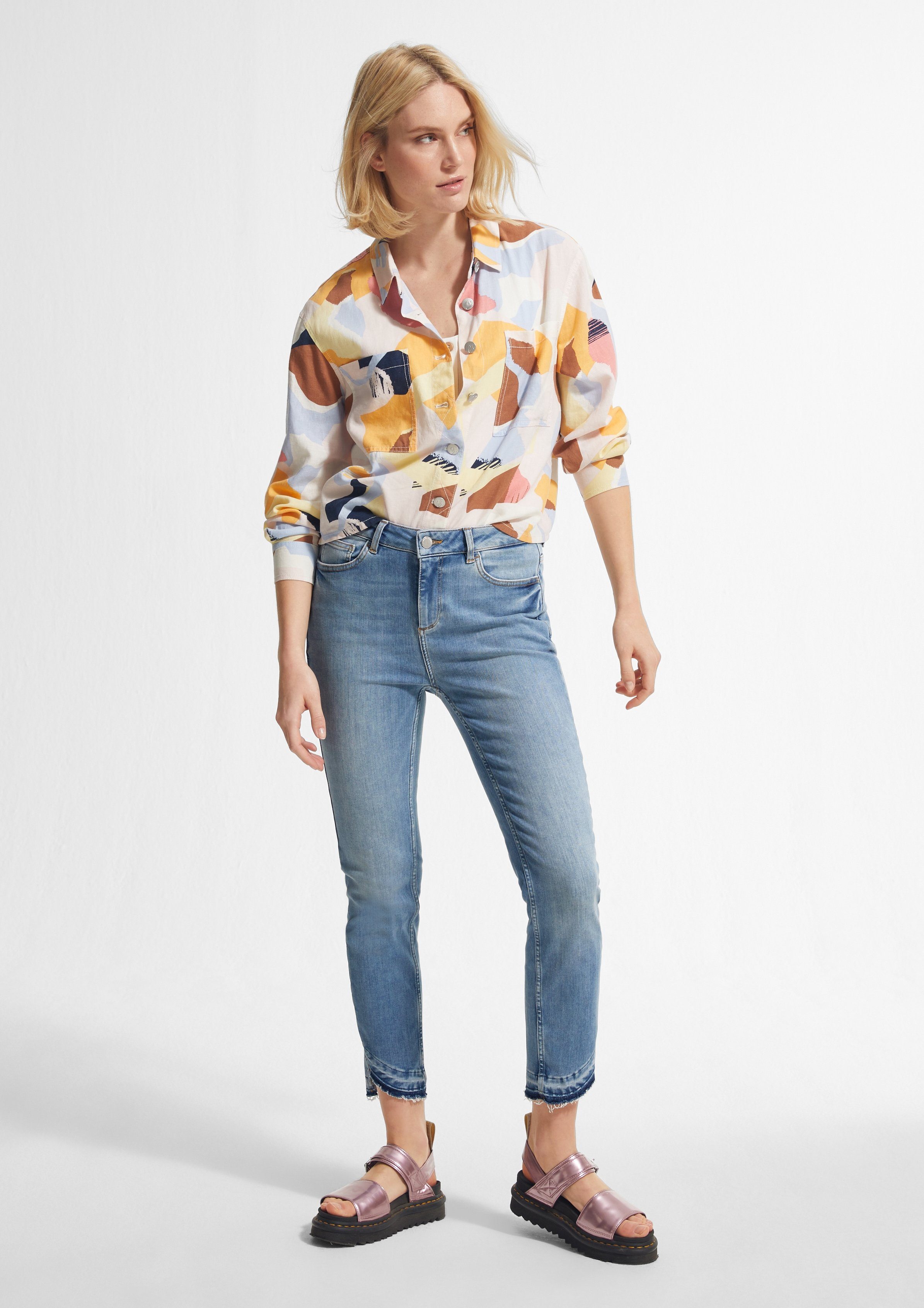 comma casual identity 5-Pocket-Jeans »Slim Fit: Jeans mit offenem Saum«  Waschung, Ziernaht online kaufen | OTTO