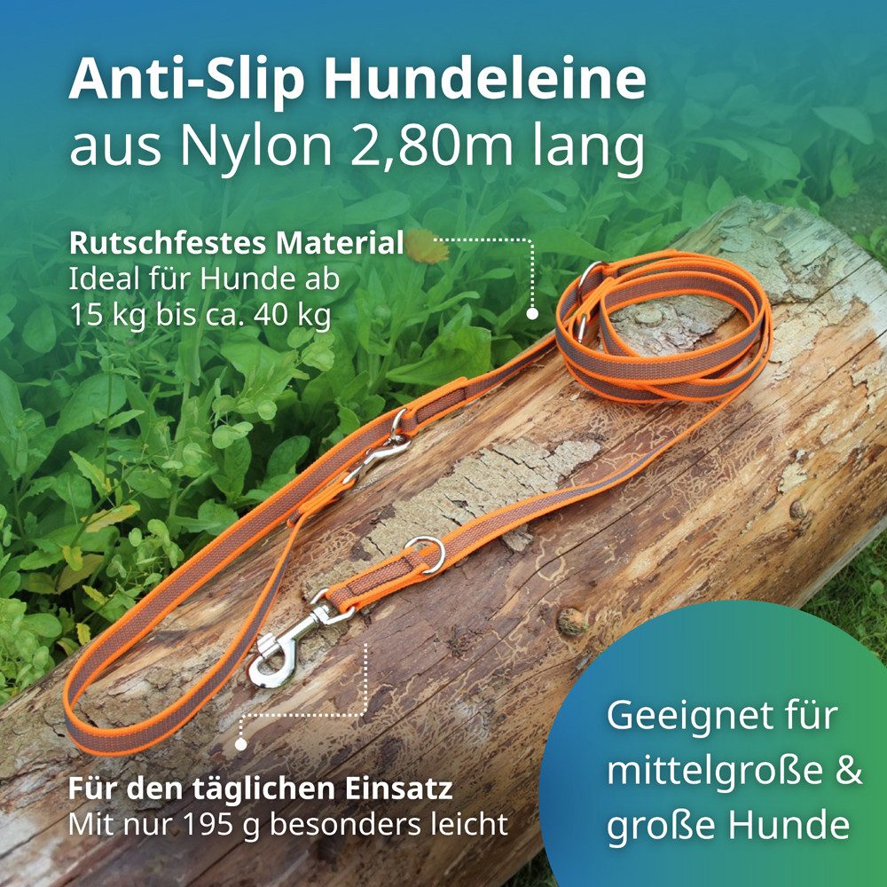 Activity4Dogs Hundeleine für große Hunde, Anti-Slip, 3 m lang, 4-fach verstellbar, TESTSIEGER, rutschfest, Nylon, sehr gut bei Regenwetter, Made in Germany