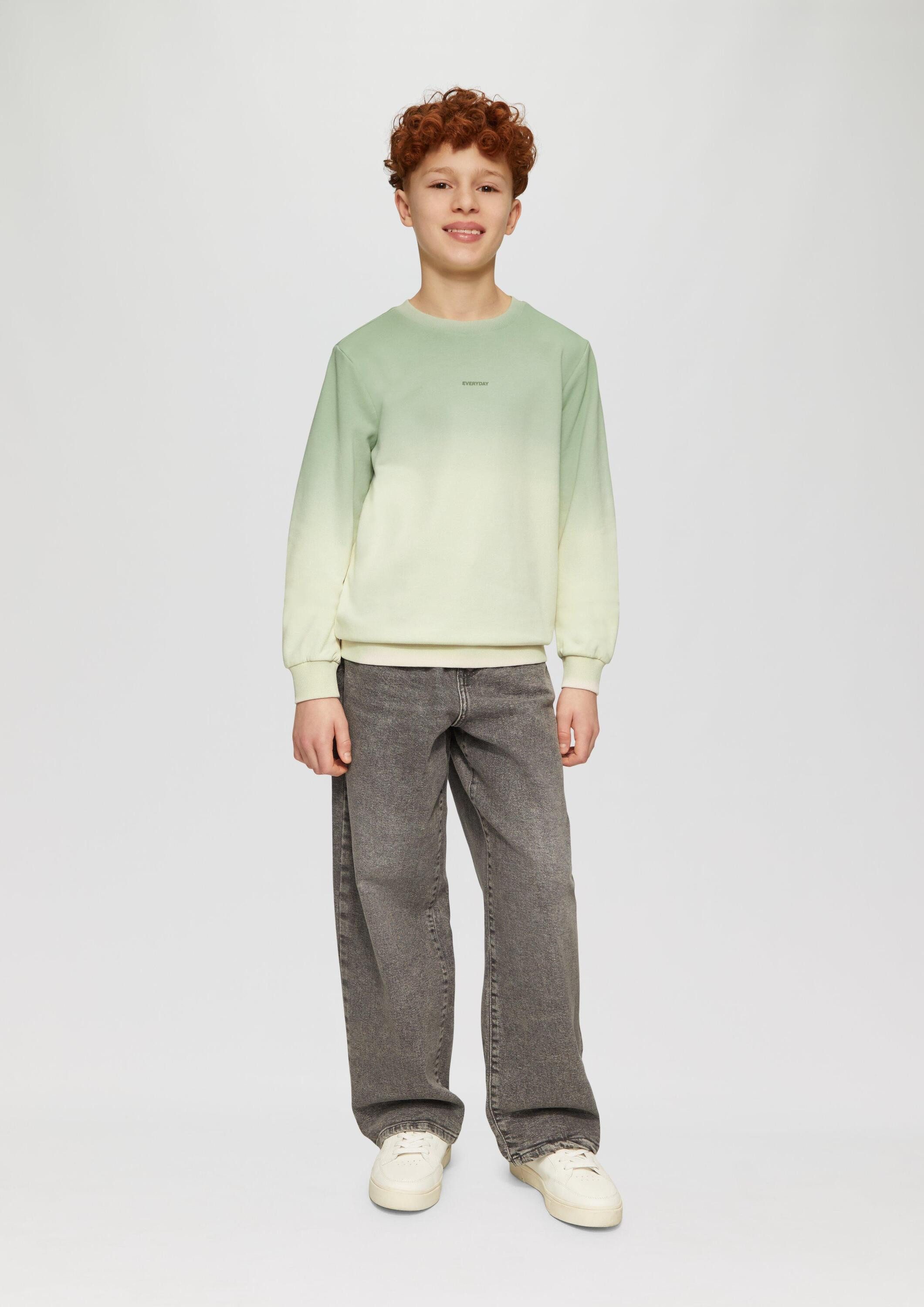s.Oliver Sweatshirt Sweatshirt Sweatshirt mit Schriftprint und Farbverlauf