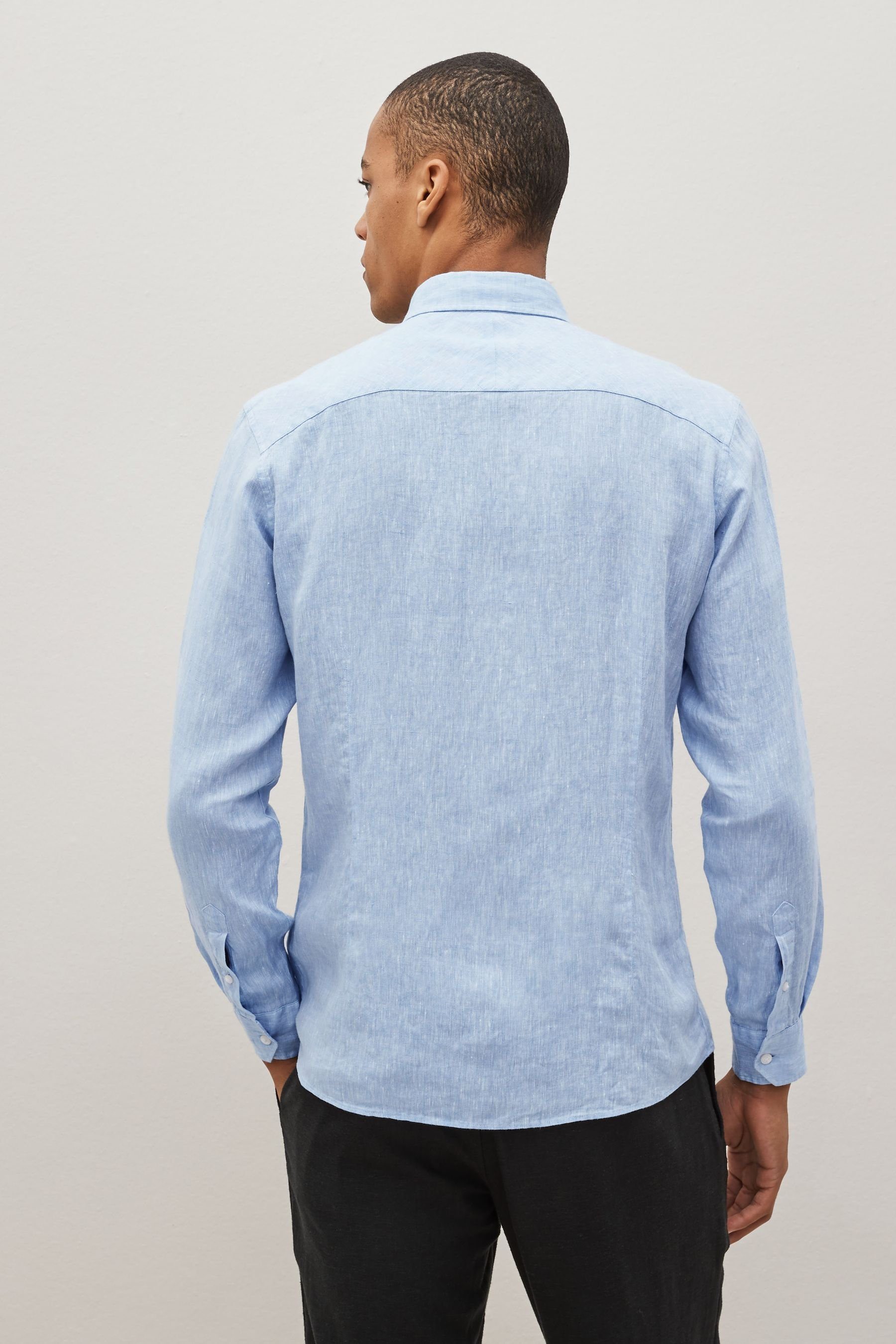 Next Businesshemd Slim Fit Leinenhemd mit günstig online kaufen