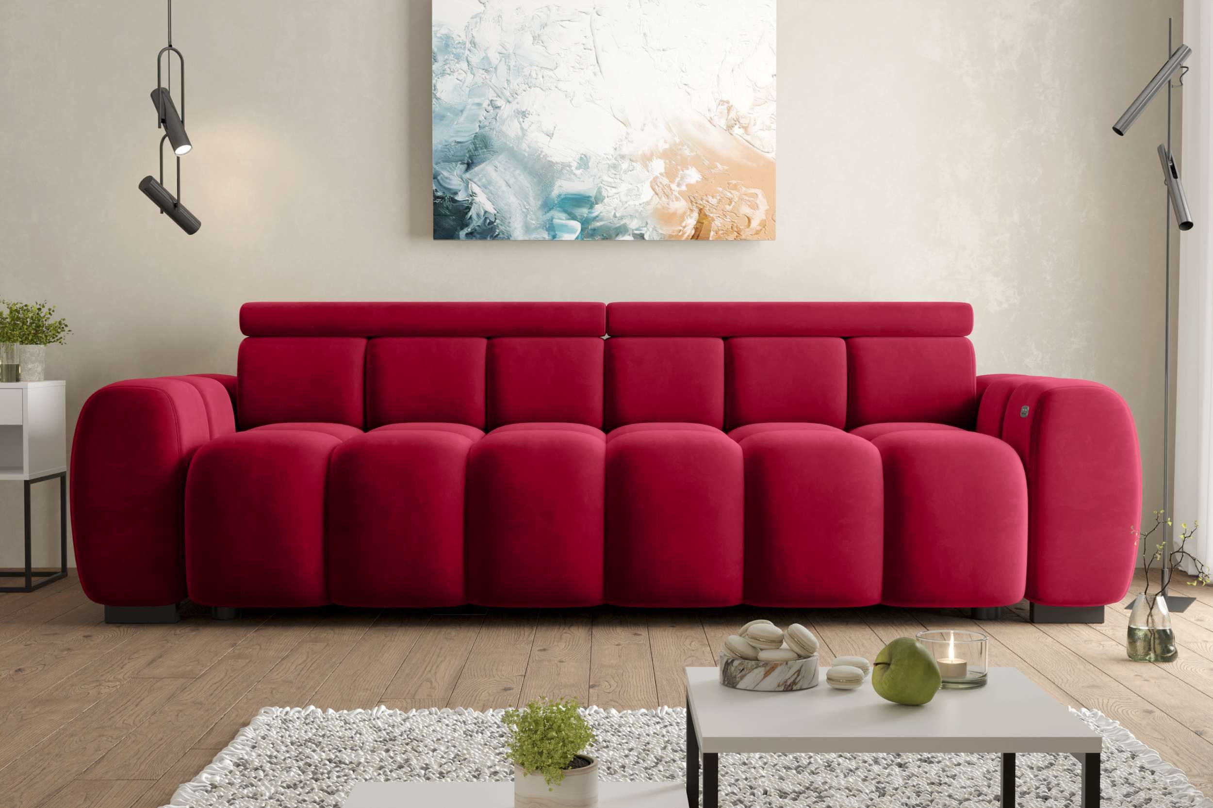 99rooms Big-Sofa Alessio, Sofa, Big-Sofa, mit elektrischer Sitztiefenverstellung, Bezug: Velours TIFFANY