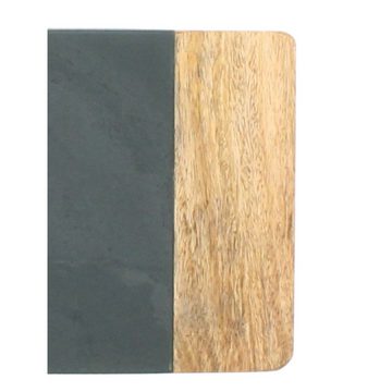 Schneidebrett 40 x 20 x 1,5 cm schwarz-weiß, Holz, (1-St)