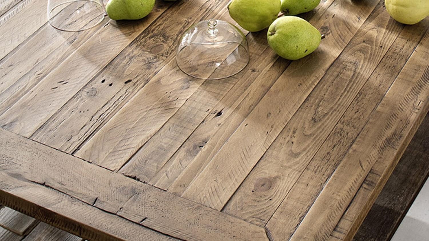 MCA living Esstisch Esstisch Byron Kiefer massiv in weiß und Vintage braun 220cm