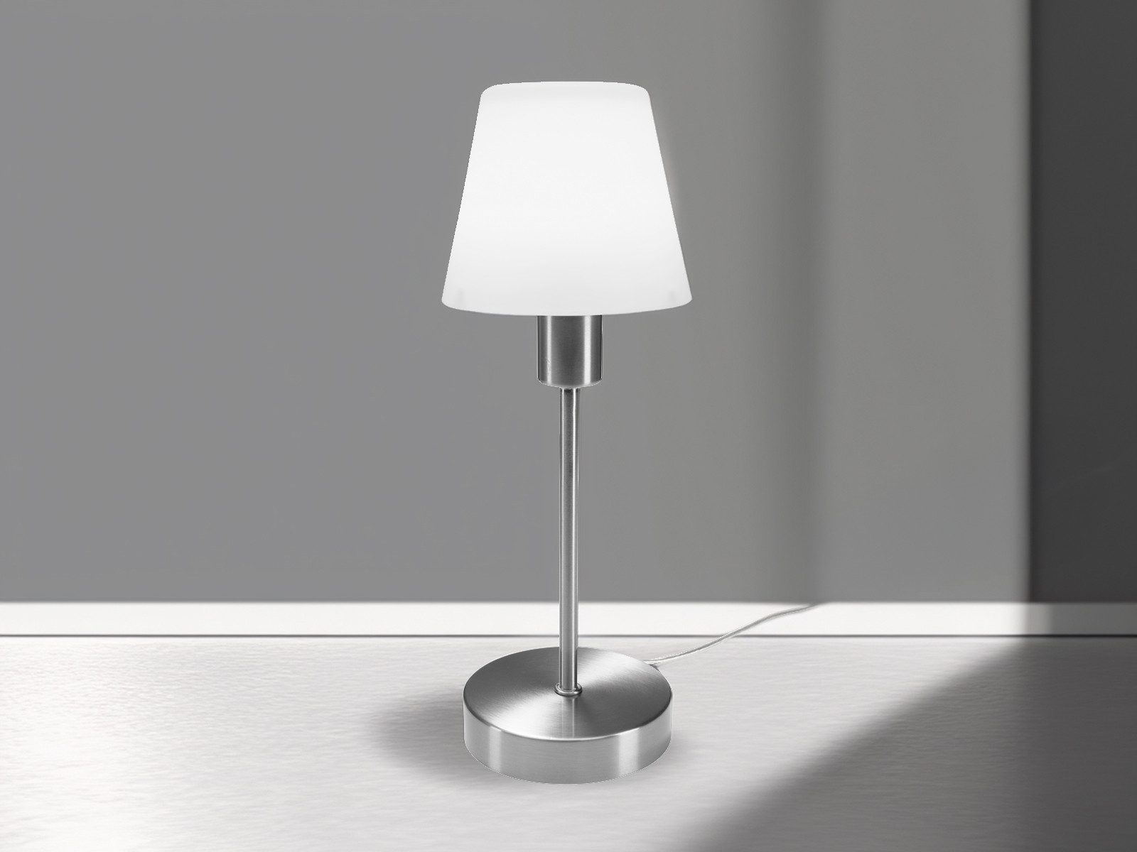 meineWunschleuchte Tischleuchte, Dimmfunktion, ohne Leuchtmittel, touch dimmbar mit Glasschirm für Fensterbank & Nachttisch, Höhe 32cm