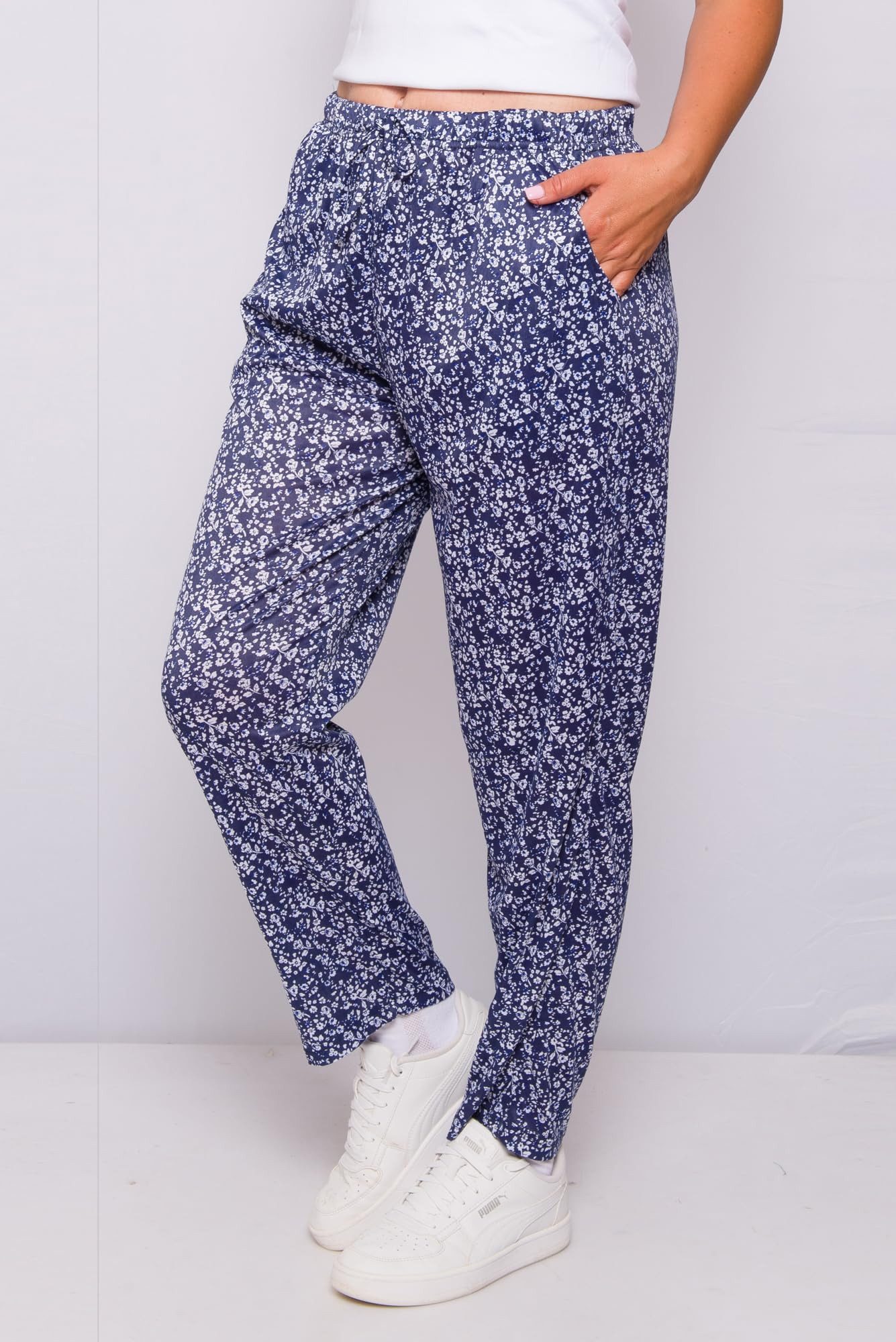 Kendindza Collection Strandhose Damen Sommerhose leicht lang Lutig Gemuster günstig online kaufen