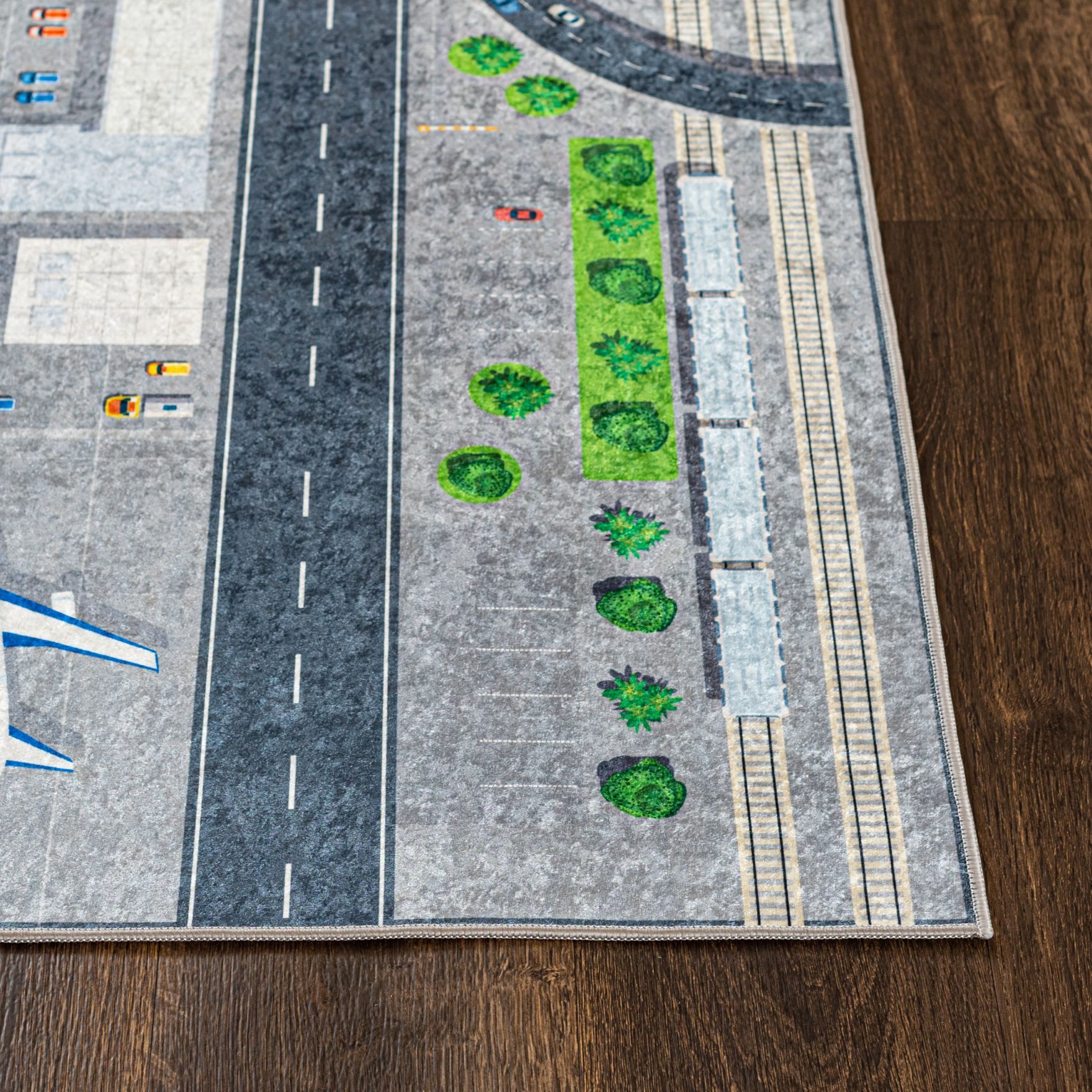 Mazovia Kinderteppich Kinderteppich Straßen Kinderzimmer, 80 x 150 cm, Waschbar