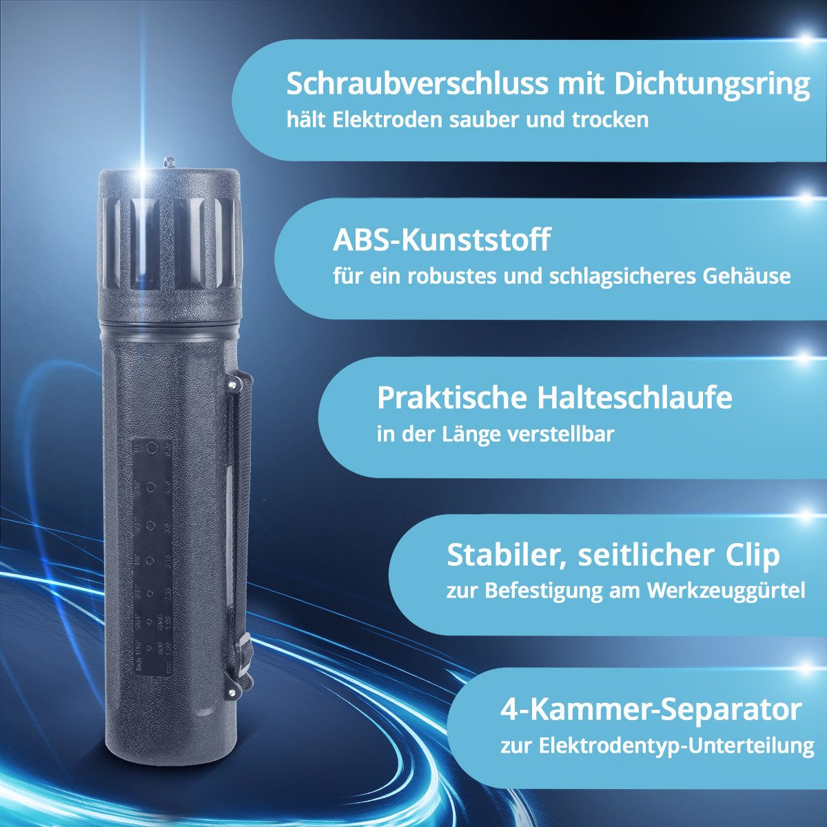 STAHLWERK Schweißdraht 60 Stabelektroden AWS E6013 RR mit wasserfestem Elektrodenköcher – Bild 4 von 5