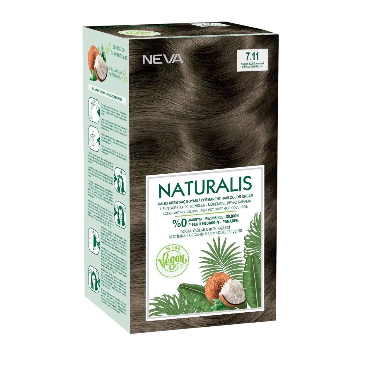 Neva Haarfarbe Neva, Naturalis, Vegane, permanente Haarfarbe, 7.11, 150 ml