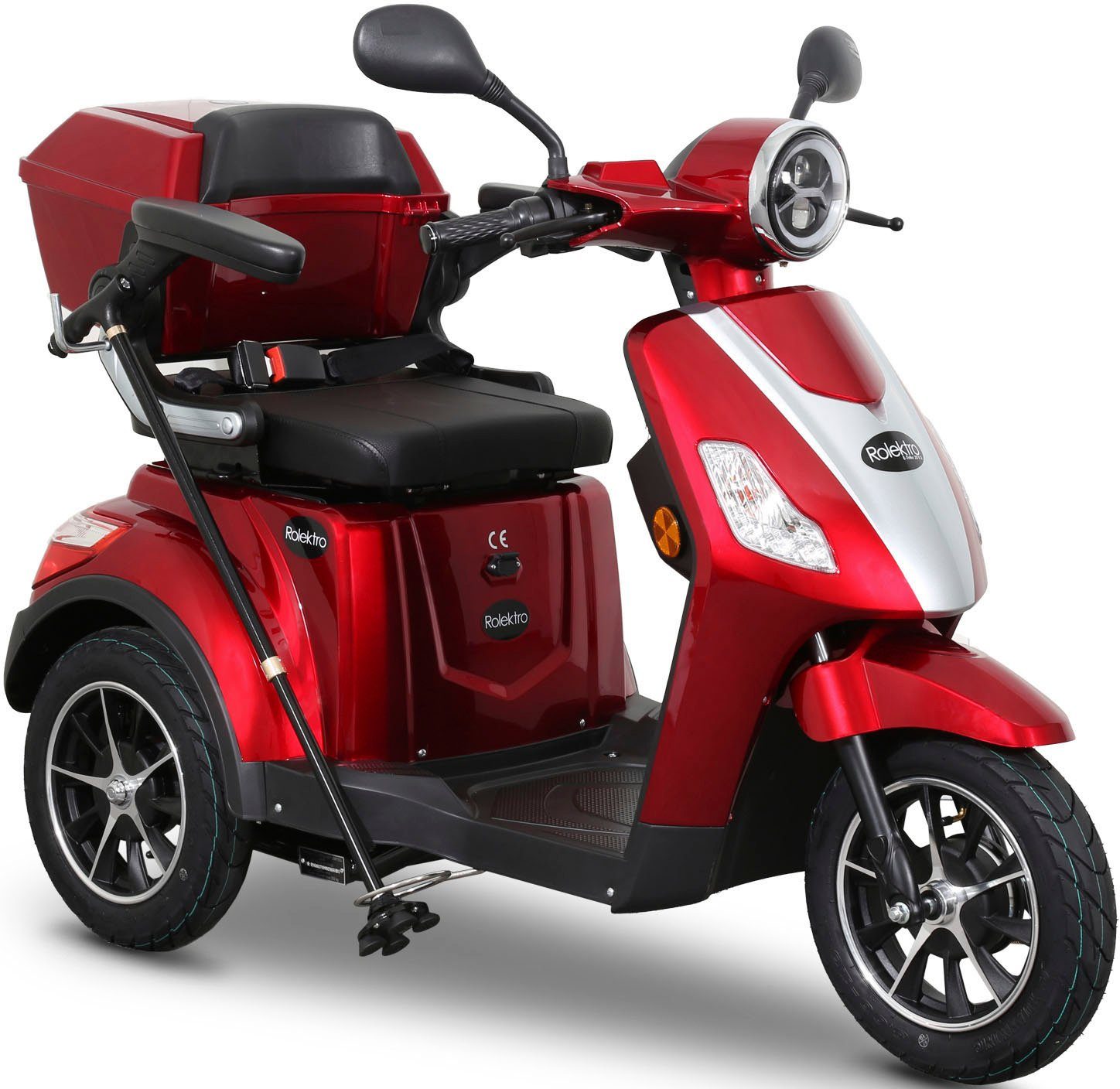 Rolektro Elektromobil E-Trike 25 V.2, Blei-Gel-Akku, 1000 W, 25 km/h, (mit Topcase) rot | Elektromobile