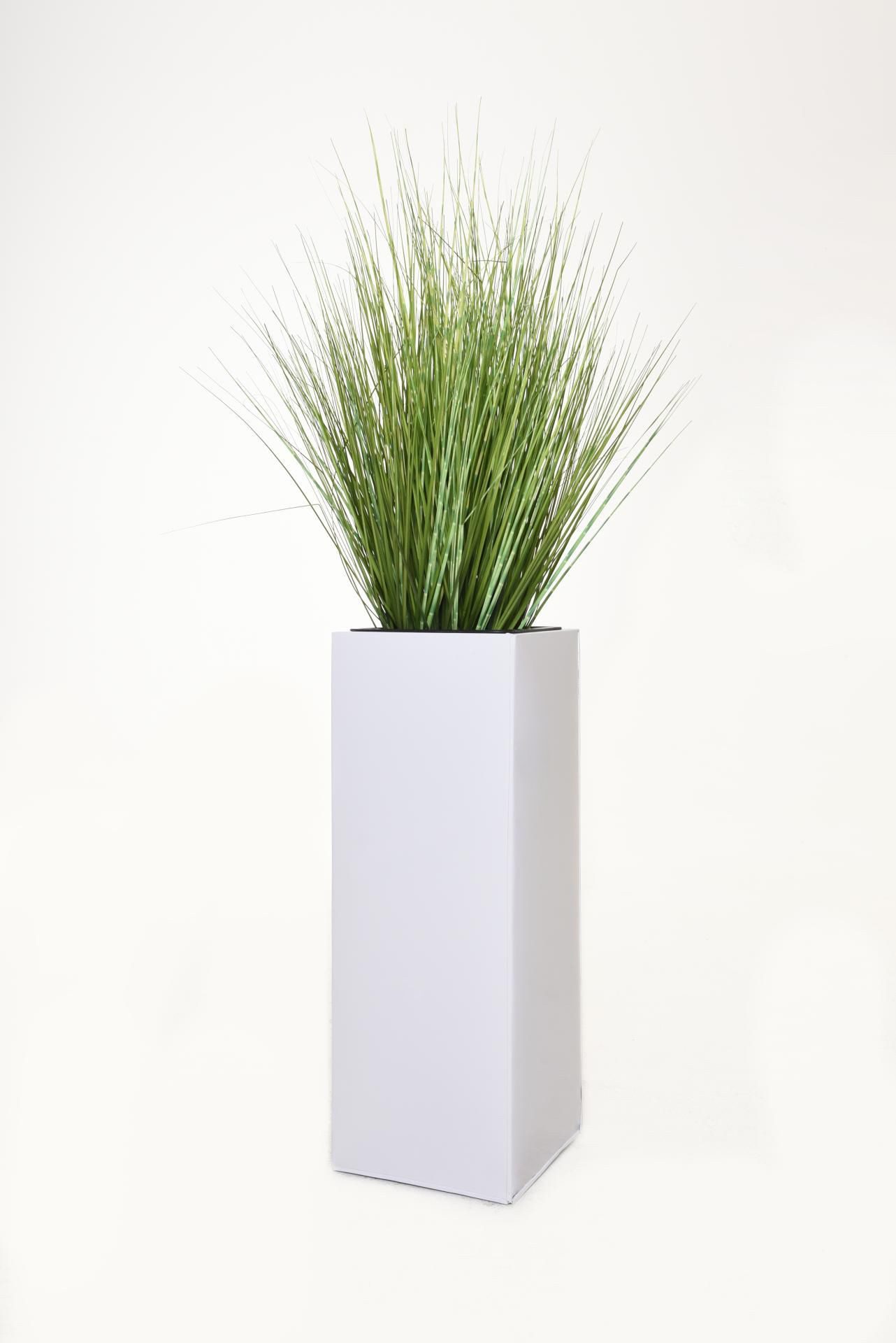 VIVANNO Pflanzkübel Zink BLOCK Säule - Weiß Matt (1 St), 24x24x65 cm – Bild 4 von 5