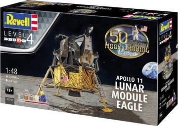 Revell® Modellbausatz Apollo 11 Lunar Module Eagle, Maßstab 1:48, Jubiläumsset mit Basis-Zubehör