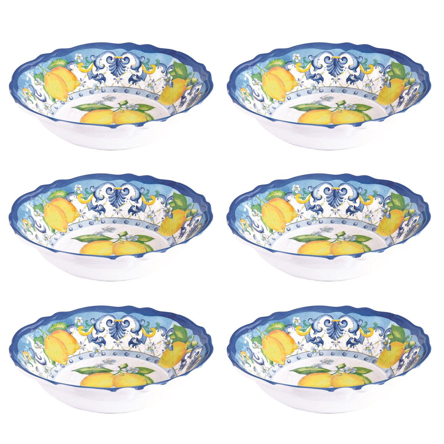 EasyLife Suppenteller Sorrento, Spülmaschinengeeignet, Mehrfarbig, Motiv: Zitronen, Höhe: 5cm