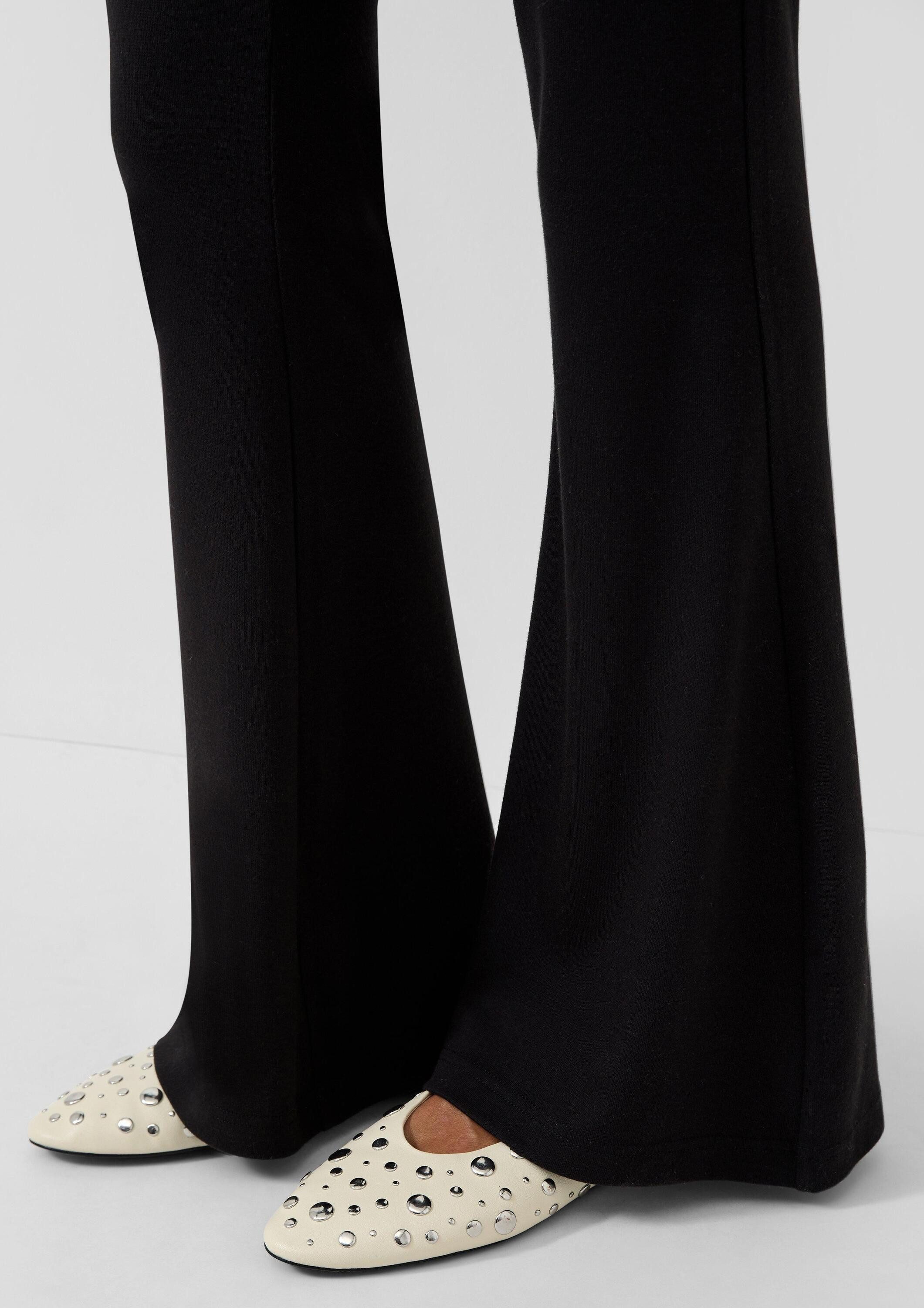 QS Chinos Hose Jerseyhose mit ausgestelltem Bein