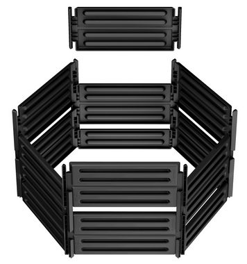 GARANTIA Komposter AIR-KING Komposter Steckkomposter 600 L schwarz Ø 111 cm, 600 l, (1 Stück), Praktisches Stecksystem