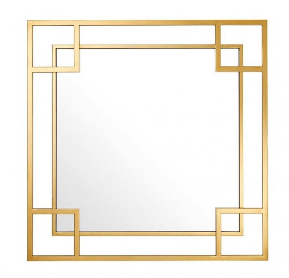 Casa Padrino Wandspiegel Designer Luxus Wandspiegel Gold 90 x H 90 cm - Luxus Spiegel