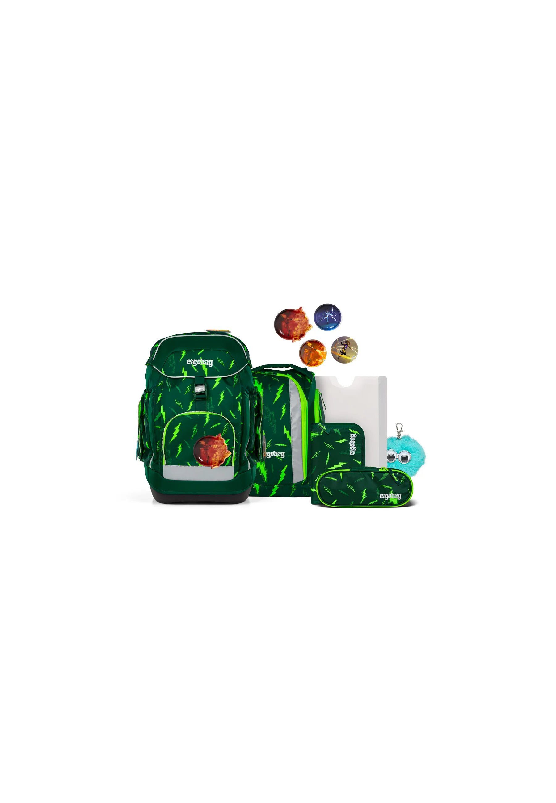 ergobag Schulranzen maxi Set Bundle (6-tlg., 7-teiliges Set), größenverstellbares Rückensystem