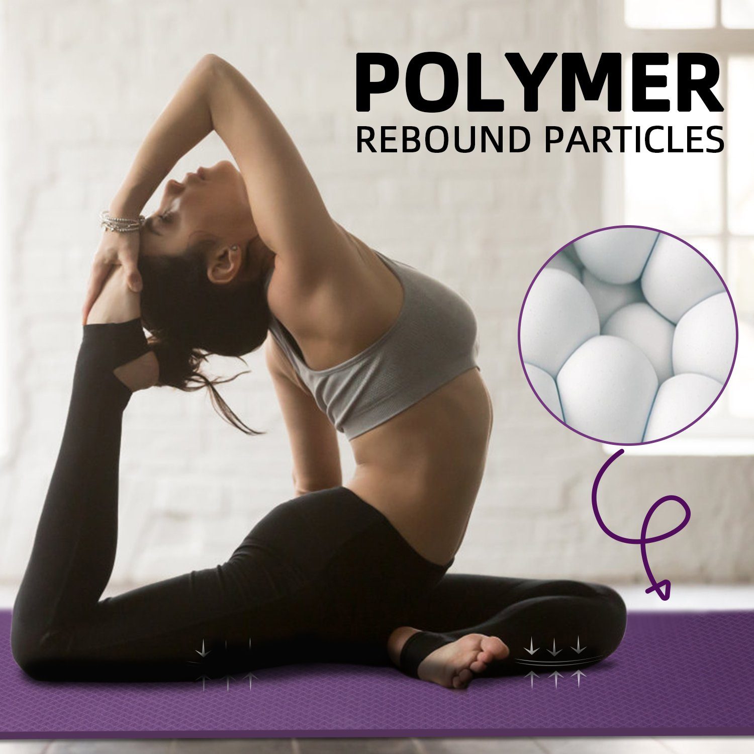 INTEY Yogamatte, Yogamatte Gymnastikmatte TPE Rutschfest Übungsmatte