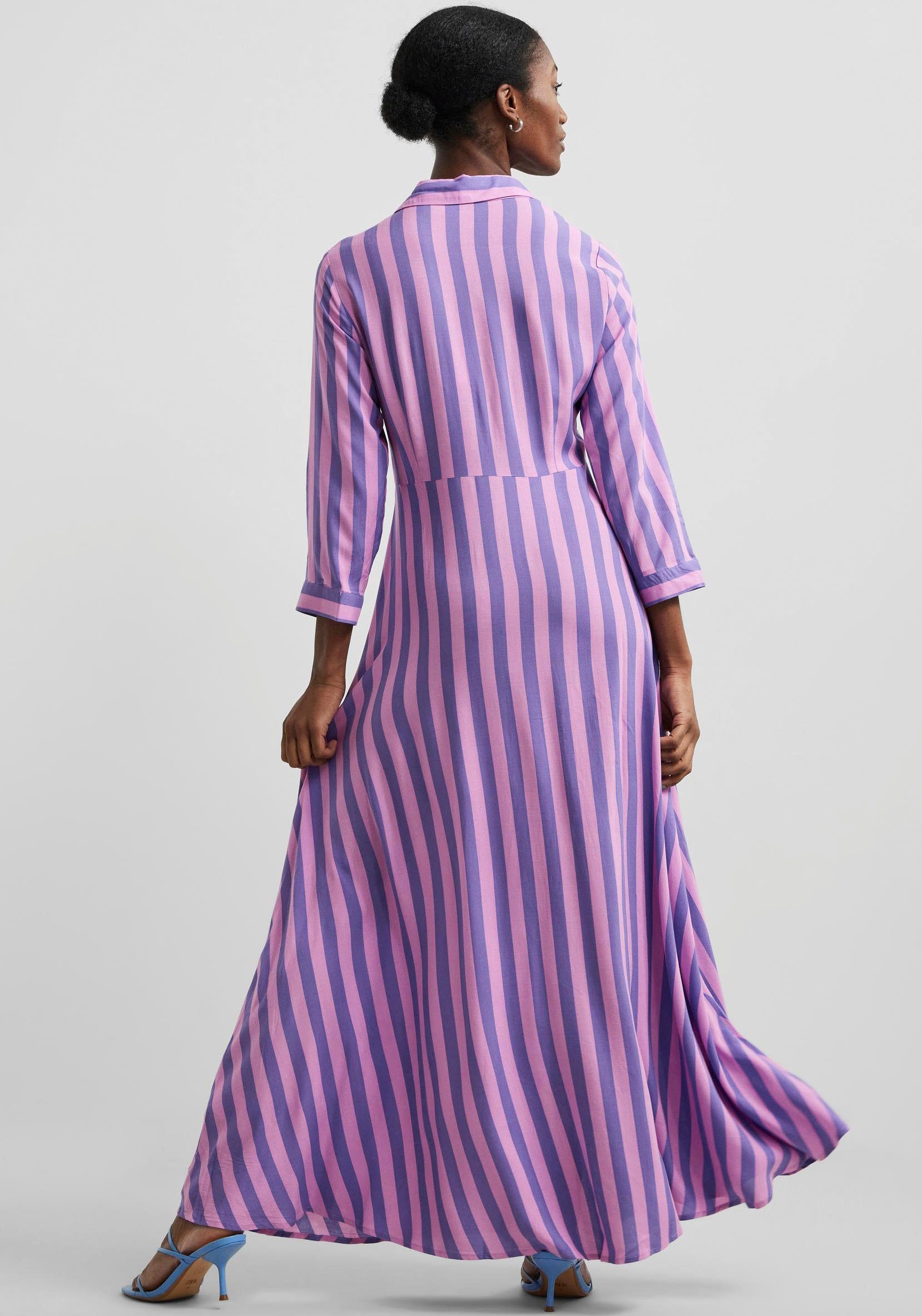 Y.A.S Hemdblusenkleid YASSAVANNA LONG SHIRT Str:ASTER Orchid 3/4 mit DRESS PURPLE Ärmel