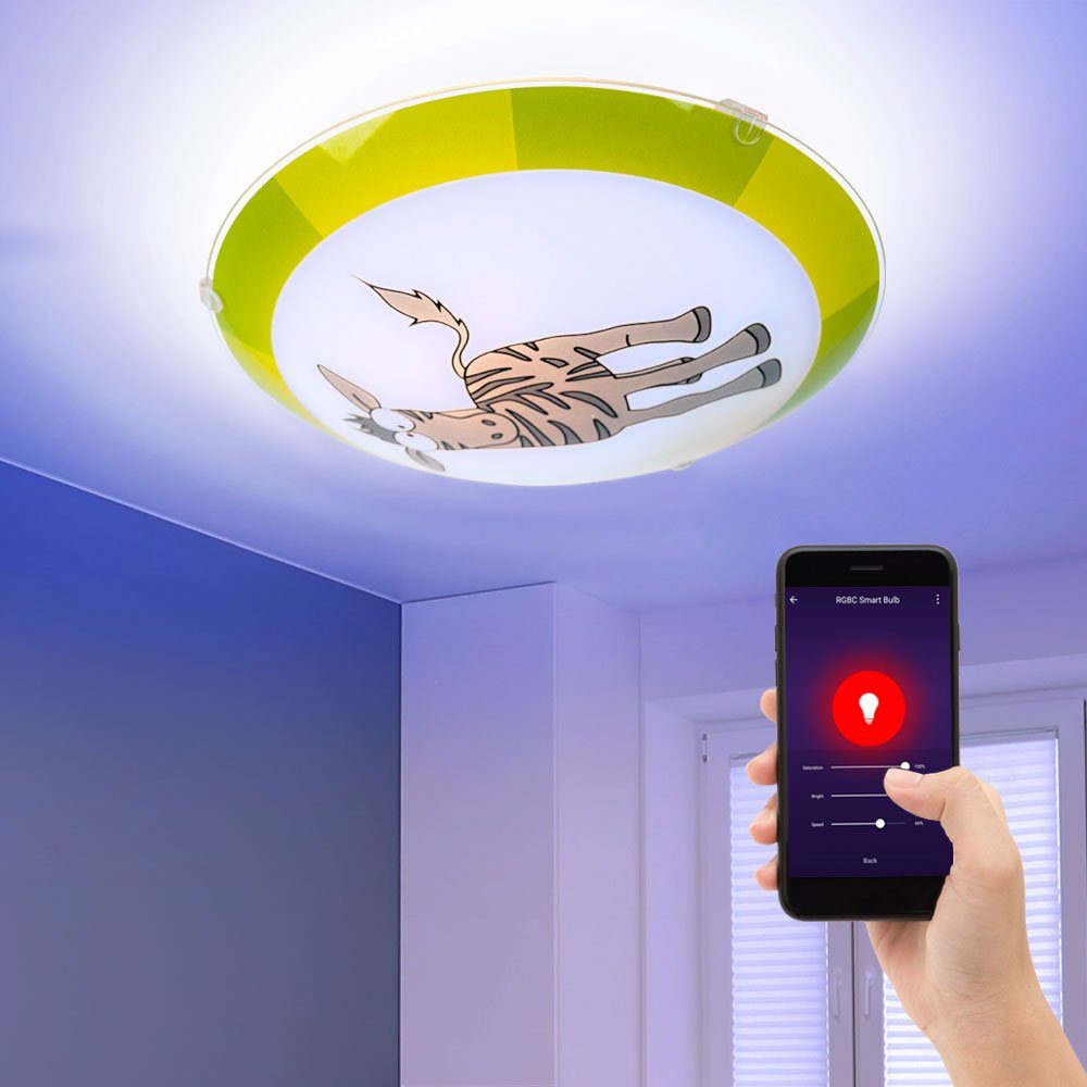 Warmweiß, Kaltweiß, App Zebra Farbwechsel, Neutralweiß, Zimmer Smarte Leuchtmittel Google Kinder Lampe LED-Leuchte, inklusive, Motiv Alexa Tageslichtweiß, Decken etc-shop im