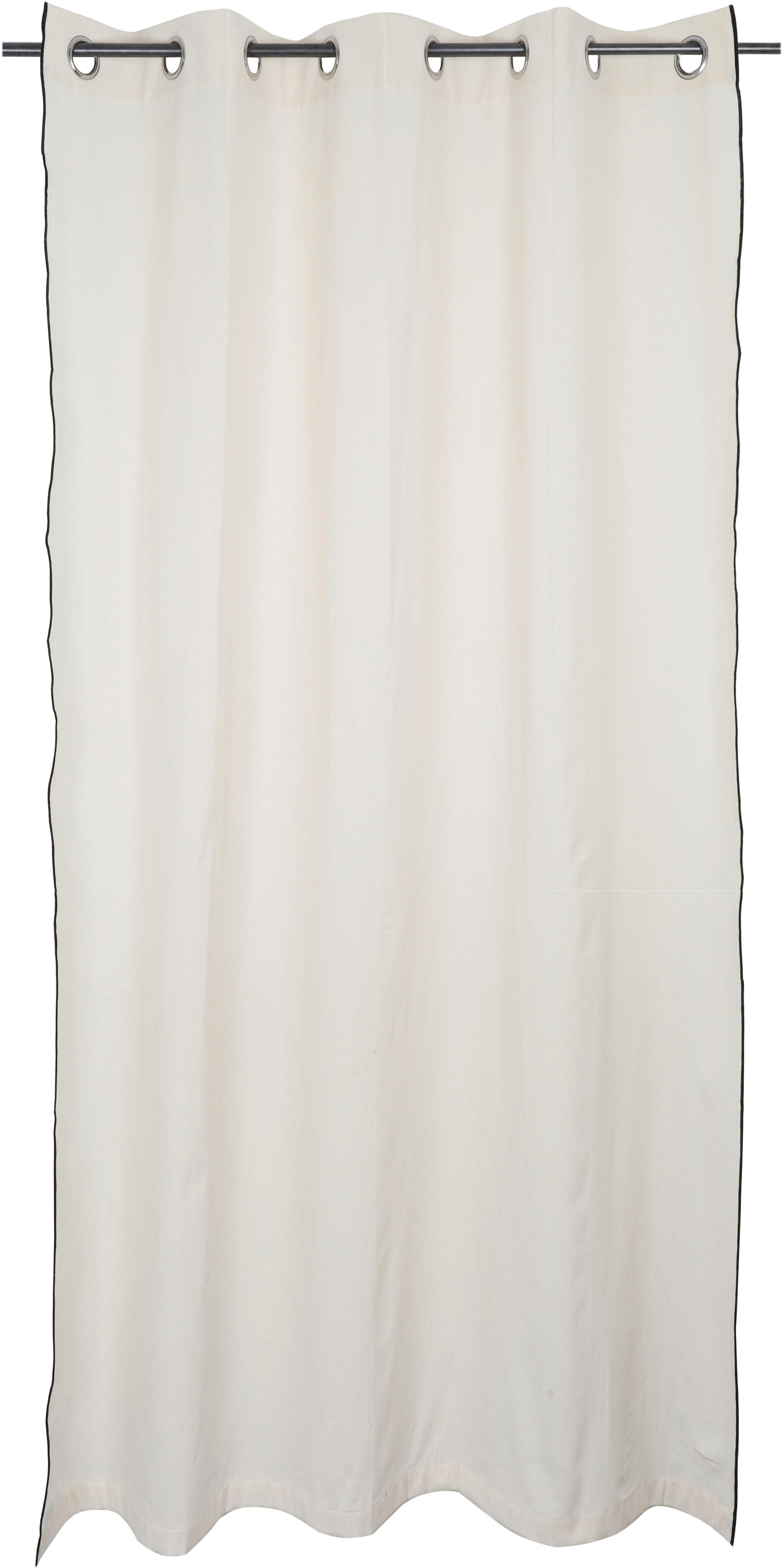 Vorhang Ellen, andas, Ösen (1 St), verschiedene Größen weiß Unifarben schwarzen blickdicht, mit Overlocknaht