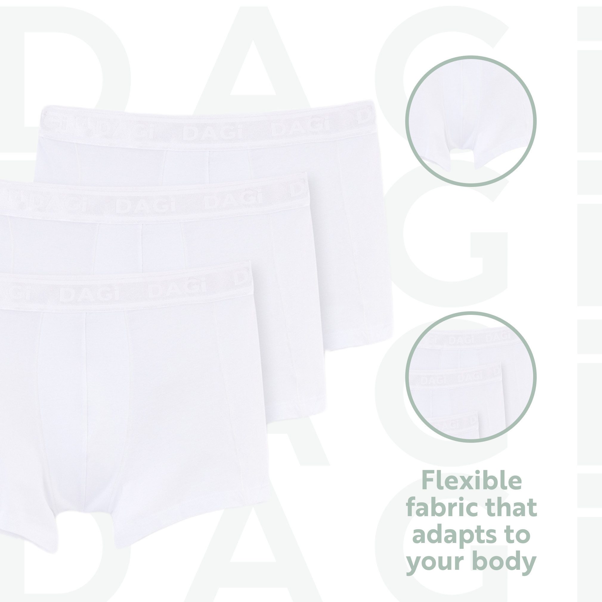 Dagi Boxer Herren Boxer Herren Boxershorts Set, Unterhosen 3er pack Gummibund