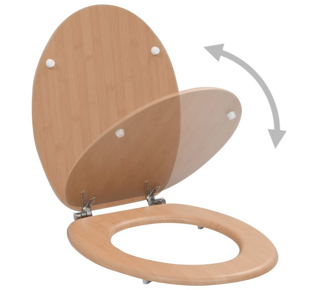 Thumbnail - vidaXL WC-Sitz Toilettensitz mit Deckel MDF Bambus-Design