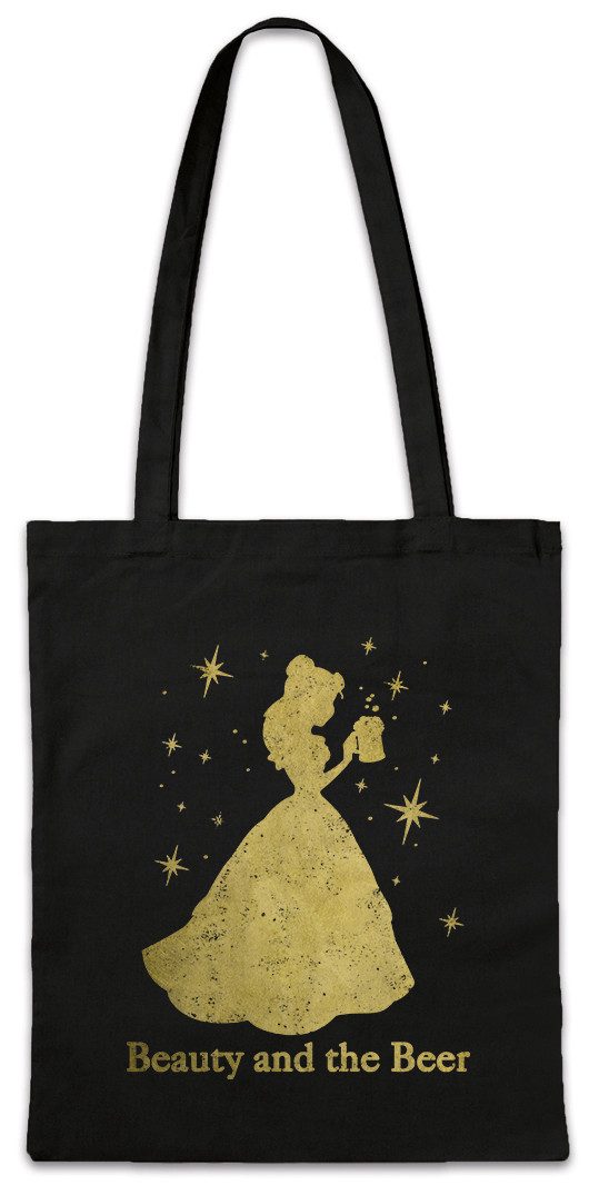 Beuteltasche Beauty and the Beer Stofftasche Bier Besoffen Karneval Fasching Kostüm