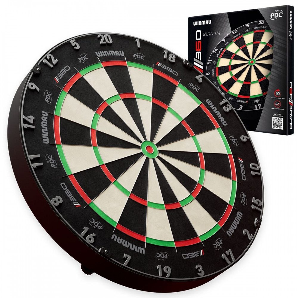 Winmau Dartscheibe, (Dartboard, Offizielles PDC-Dartboard), Innovatives 360°-Design