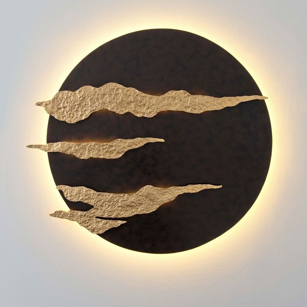 Holländer Wandleuchte Firmamento Eisen Braun-Schwarz-Gold