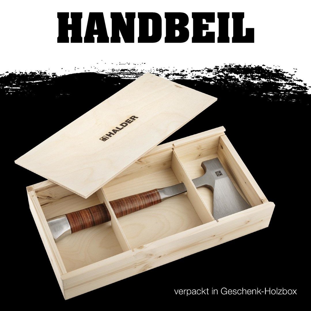 Beil HALDER Handbeil Ganzstahl in Holzbox