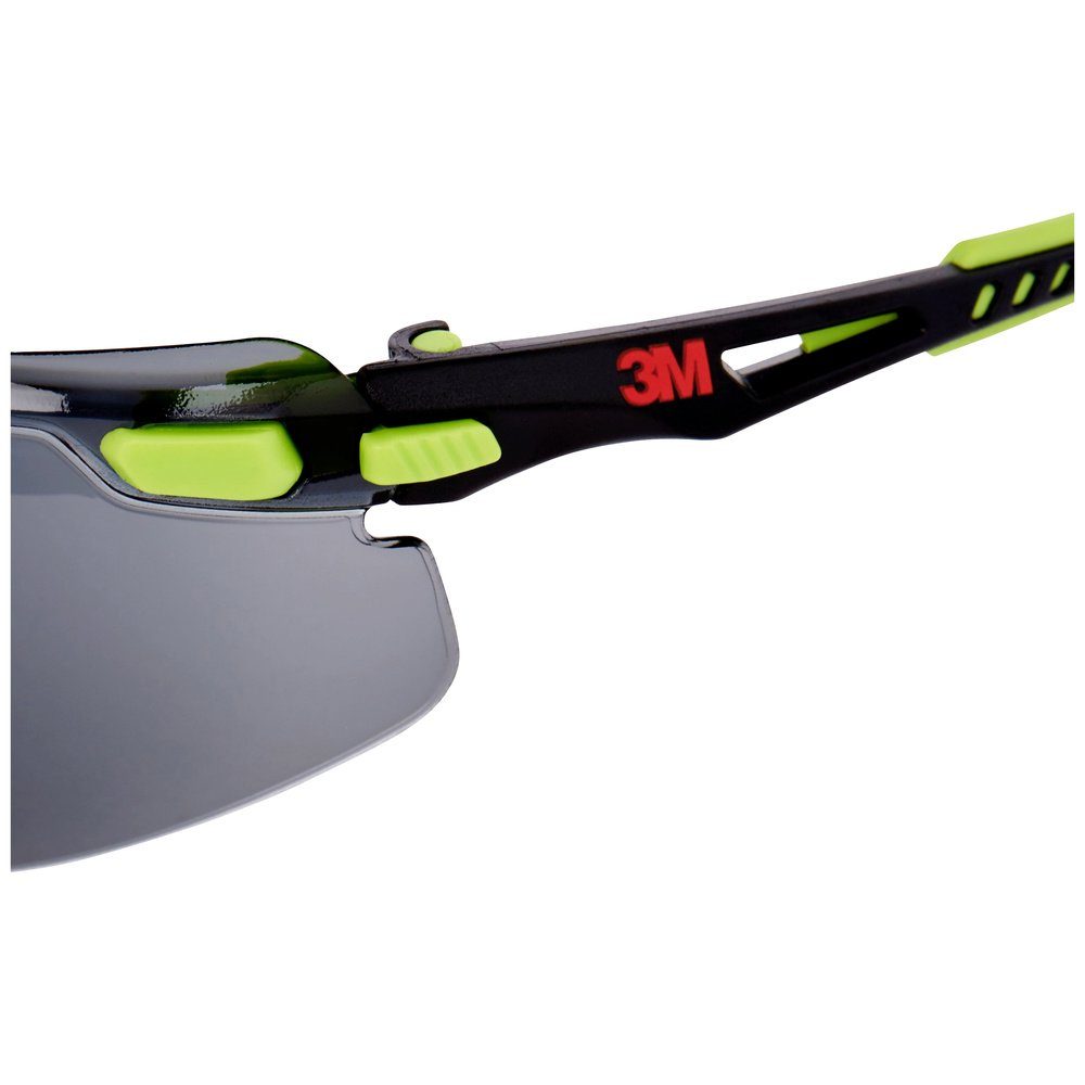 3M Schutzbrille mit Schwarz Arbeitsschutzbrille Solus Grün, Antibeschlag-Schutz S1202SGAF 3M