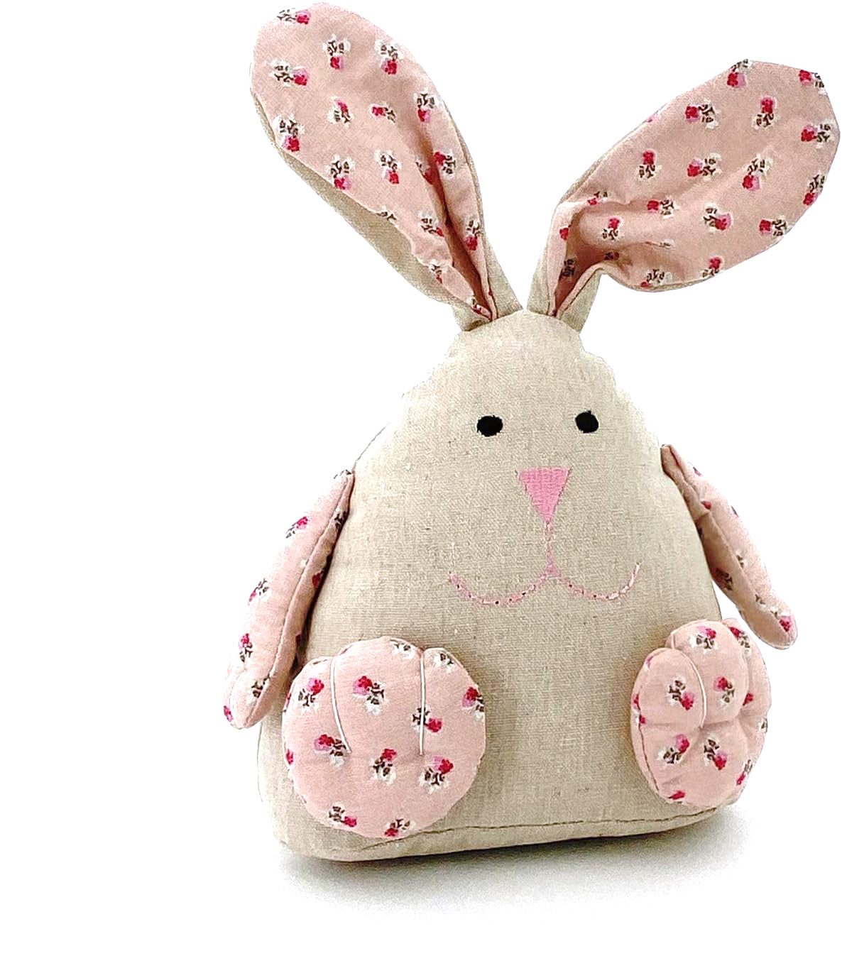 heimtexland Дверная пружина Osterhase Deko Figur Leinen-Optik Ostern (Typ740, 1 St), Hasenfigur mit Sandfüllung I Landhaus Stil I biegsame Ohren