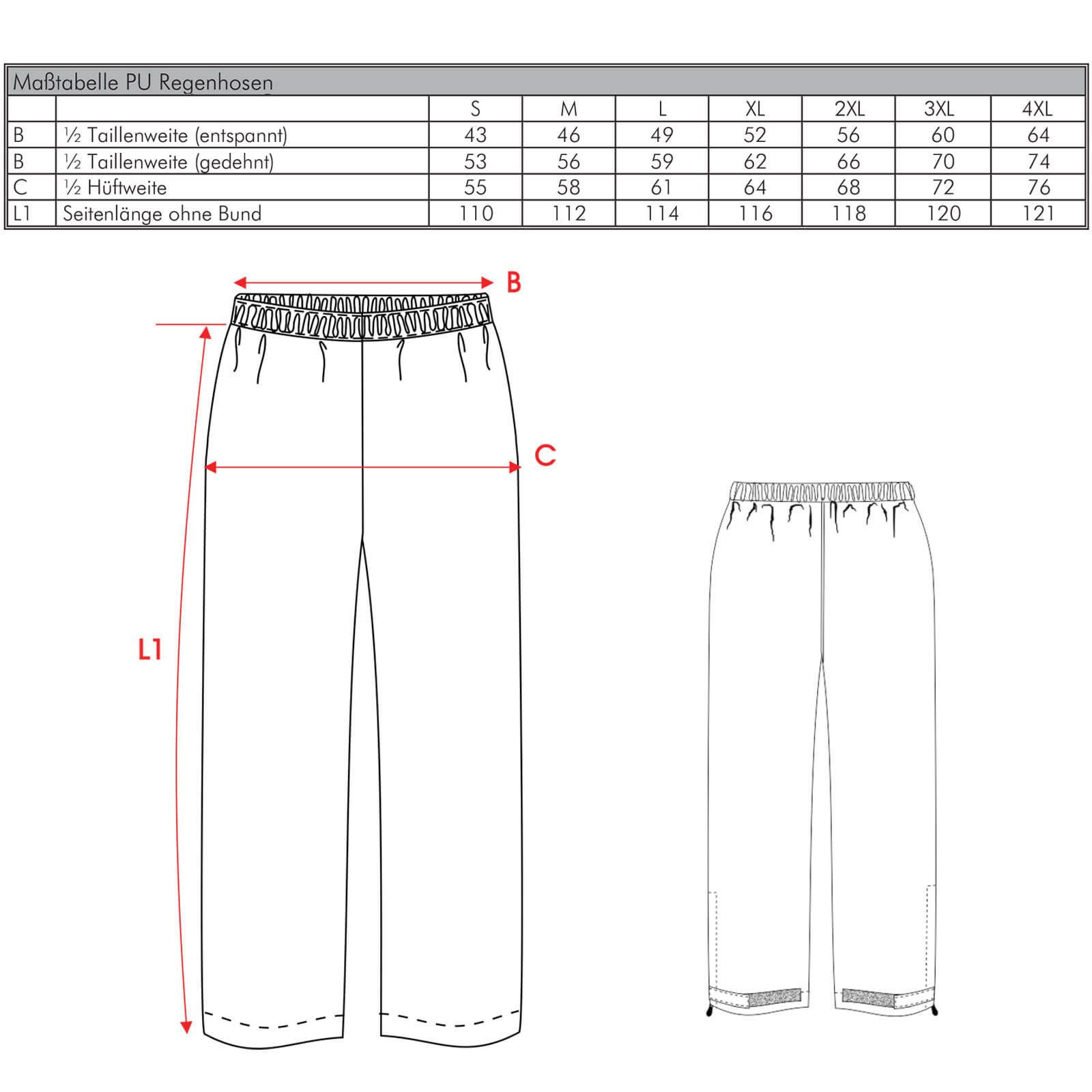 Feldtmann Regenhose Unisex Regenbundhose 26425 Unifarben Regenüberhose Wassersäule 8000 mm Wind- & wasserdicht, Atmungsaktiv, Nähte doppelt verschweißt, Leicht