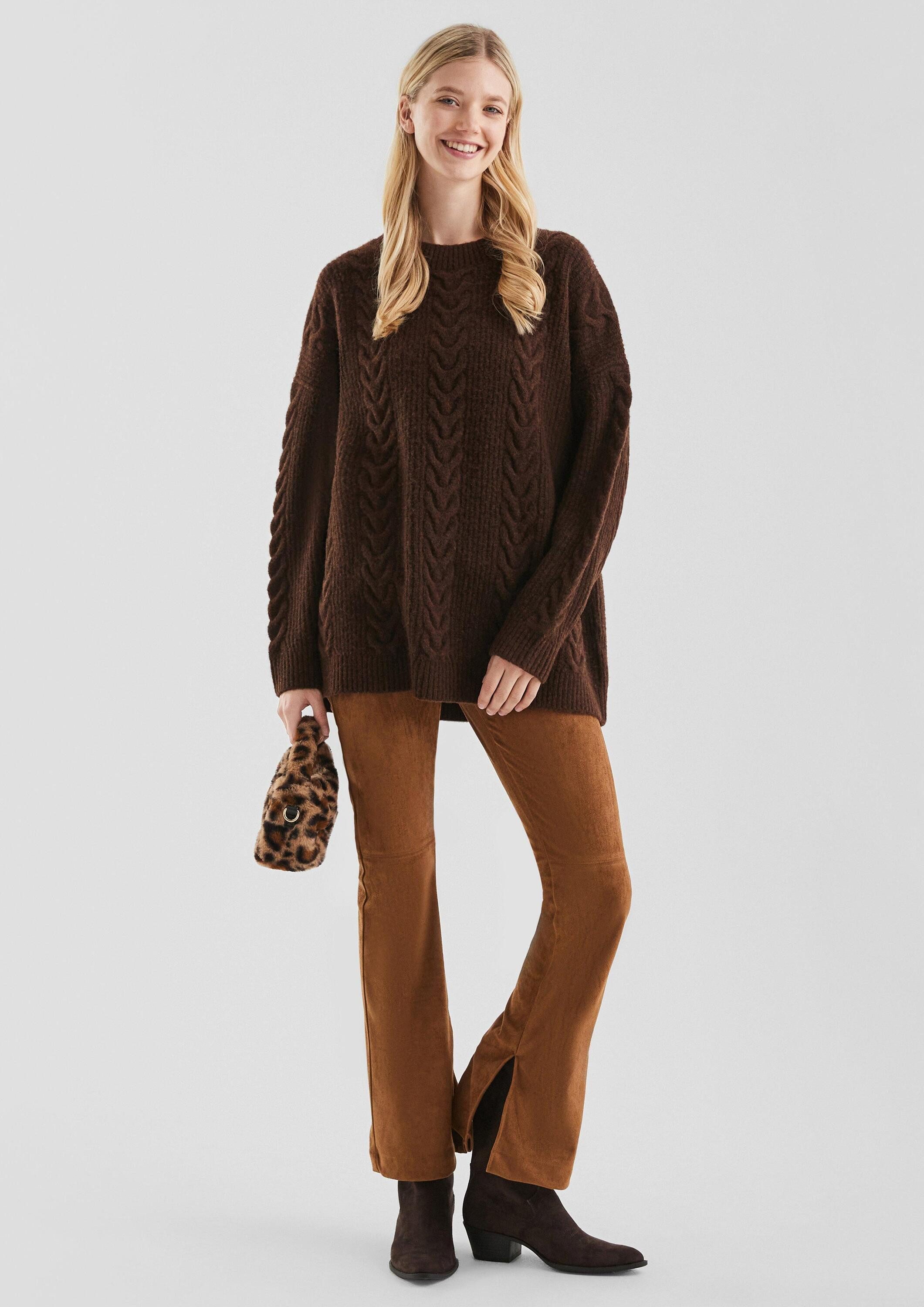 QS Longpullover Strickpullover Oversize Pullover