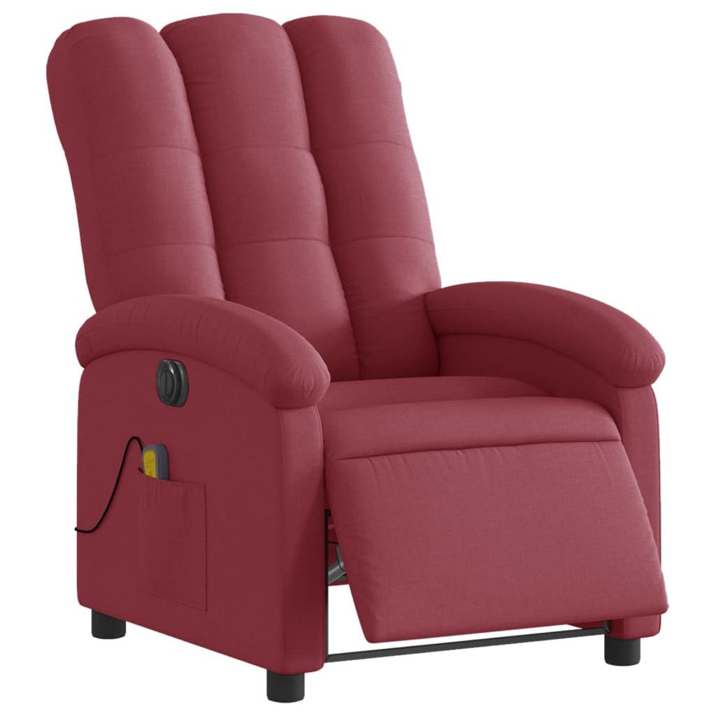 vidaXL Sessel Massagesessel Elektrisch Weinrot Stoff günstig online kaufen