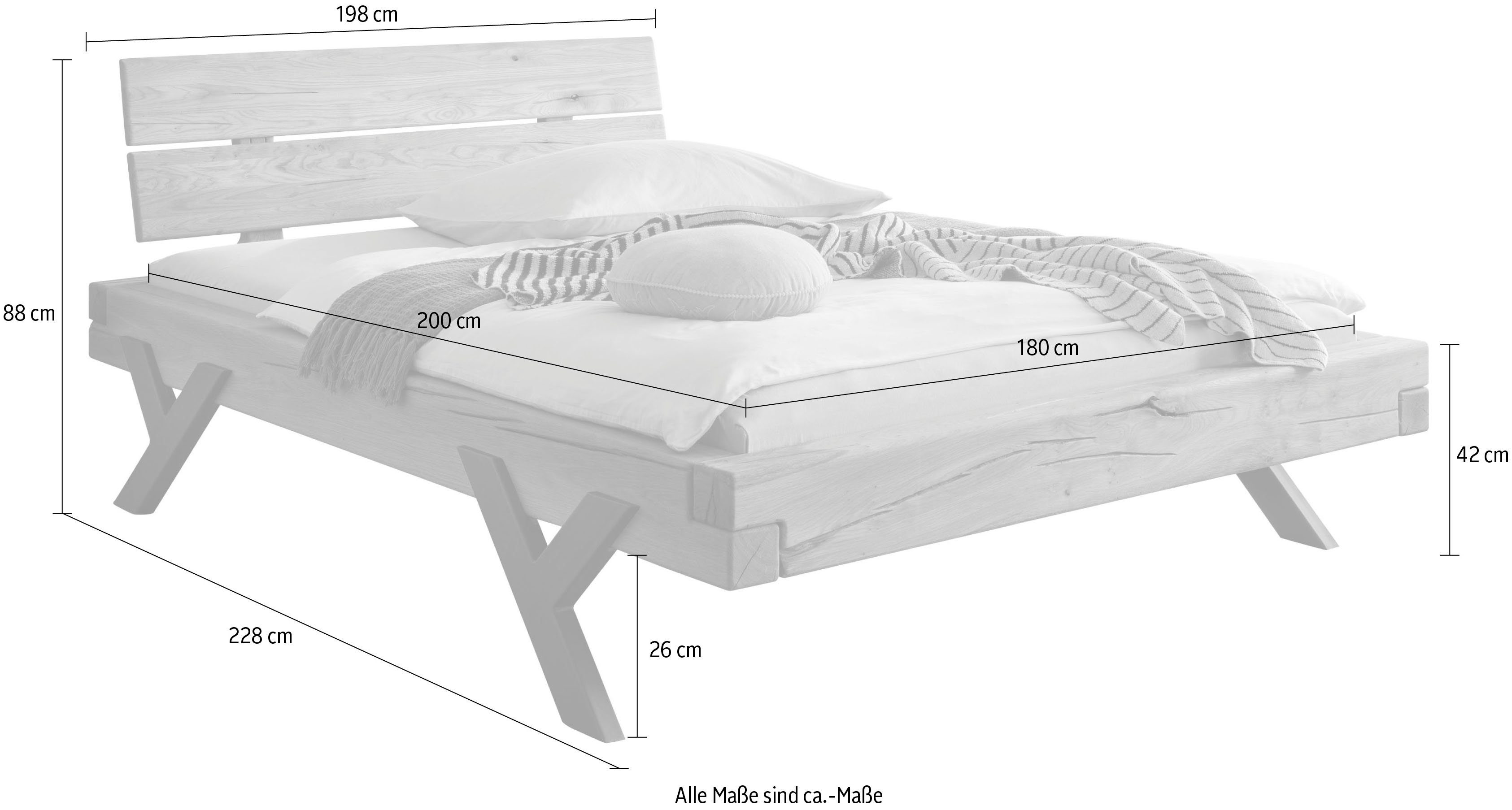 Home affaire Massivholzbett Ultima Balkenbett Doppelbett, günstig online kaufen