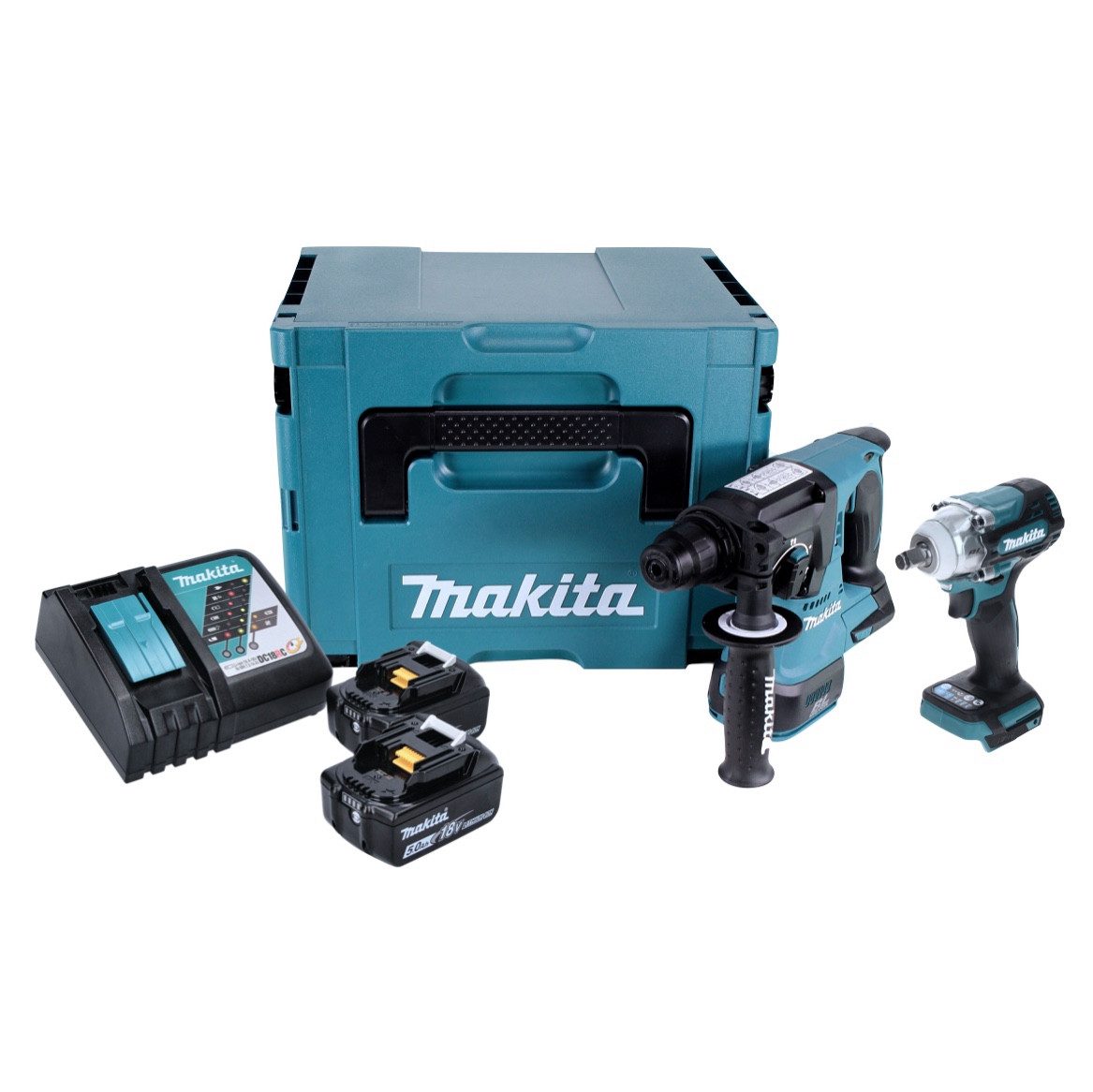 Makita Akku-Bohrhammer DLX 2372 TJ Akku Combo Kit DHR 242 Akku Bohrhammer + DTW 300 Akku